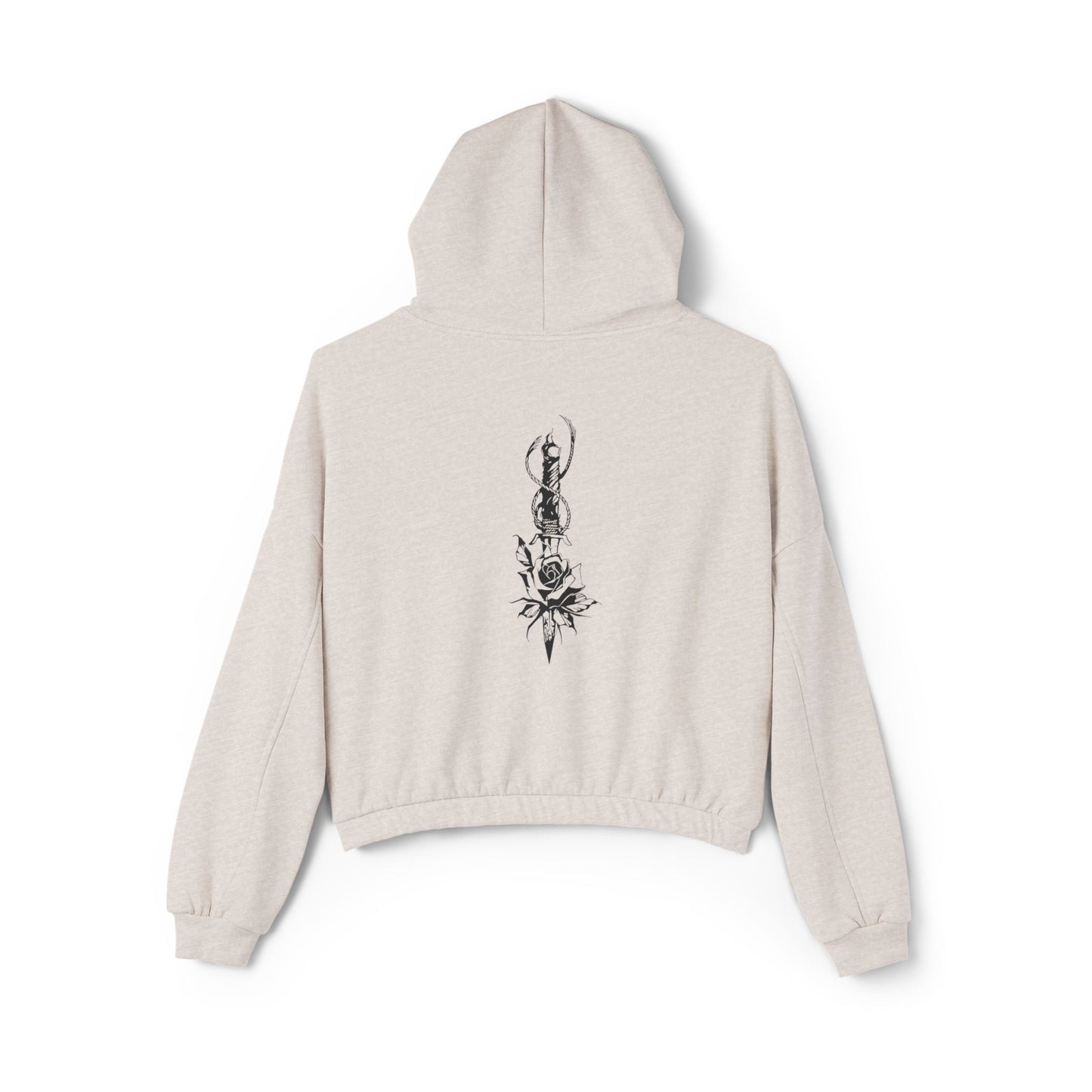 Women's 'Rose and Dagger' Cinched Bottom Hoodie