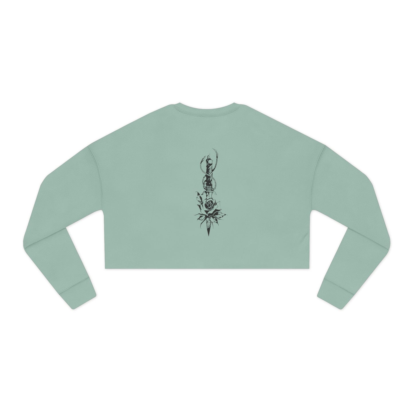 Women's 'Rose & Dagger' Cropped Sweatshirt