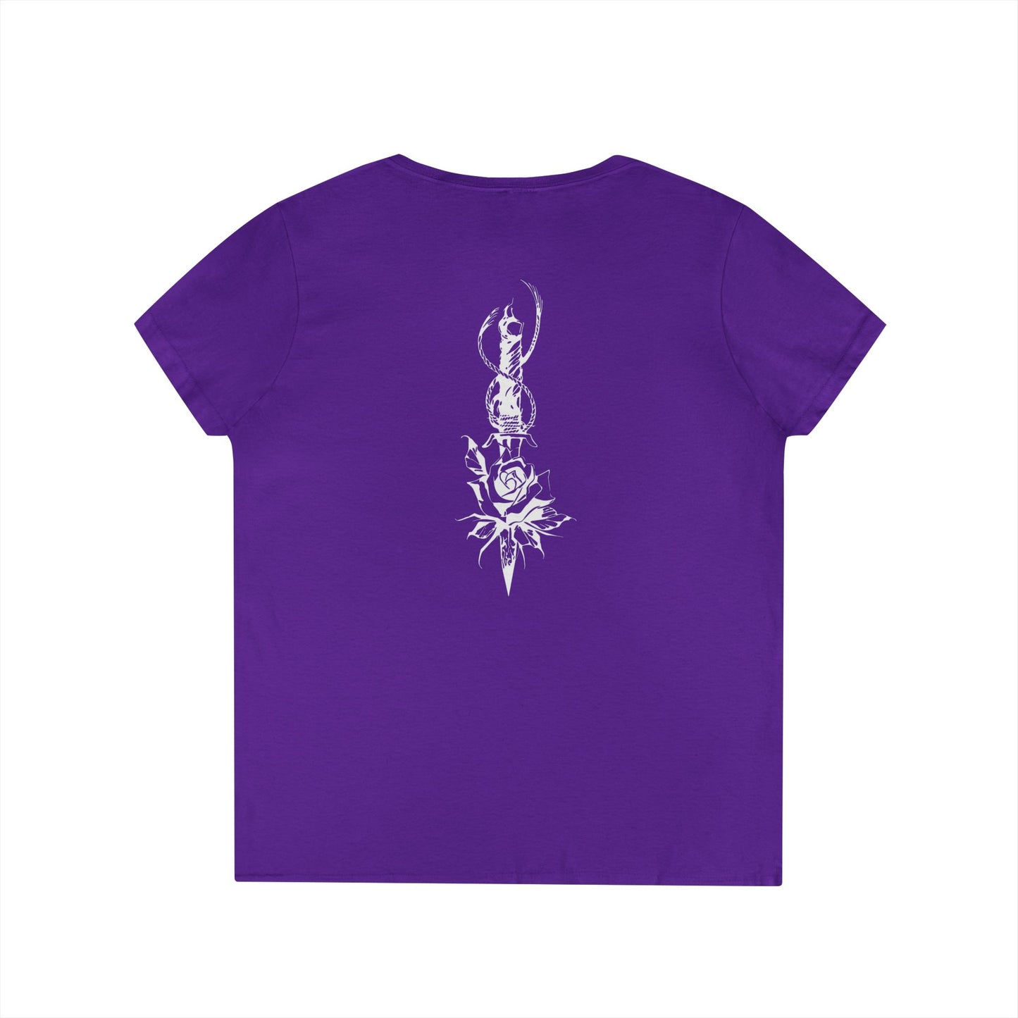 Women's 'Rose & Dagger' V-Neck T-Shirt