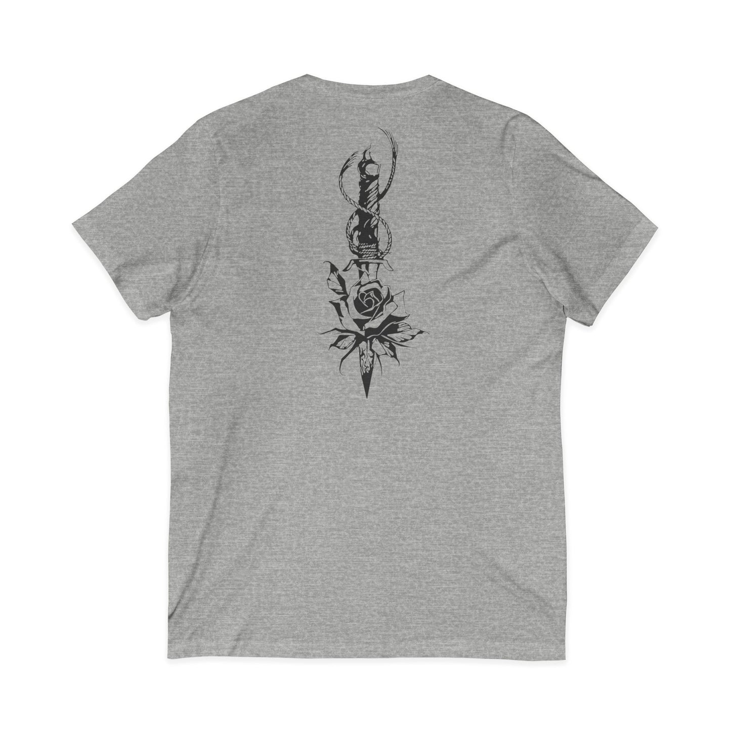 Men's 'Rose & Dagger' V-Neck T-Shirt
