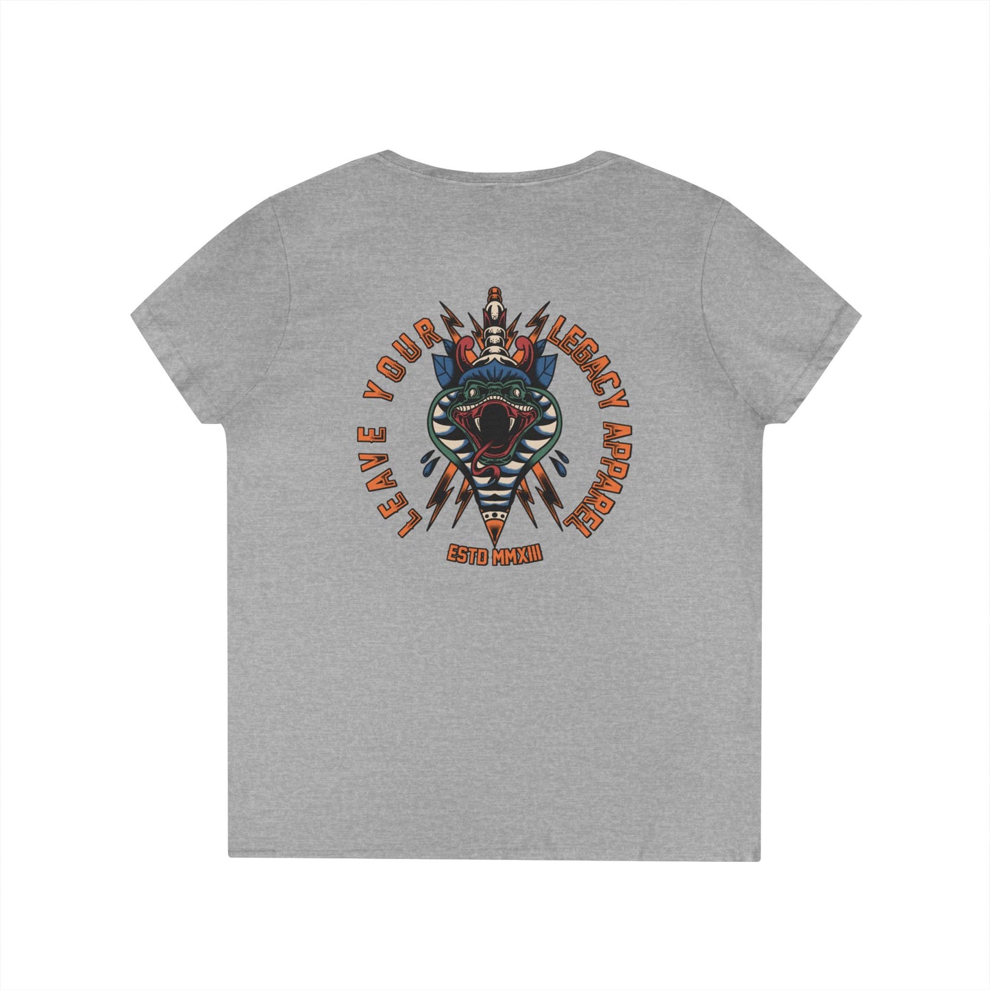 Women's 'Traditional Snake' V-Neck T-Shirt