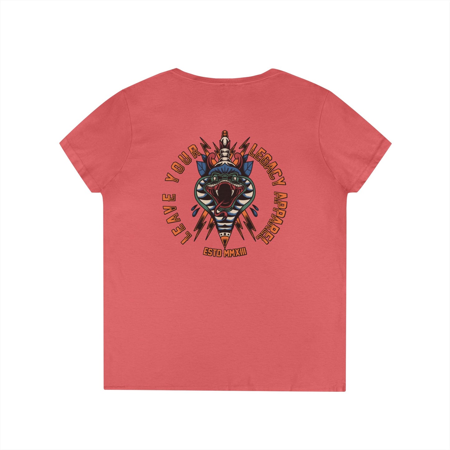 Women's 'Traditional Snake' V-Neck T-Shirt