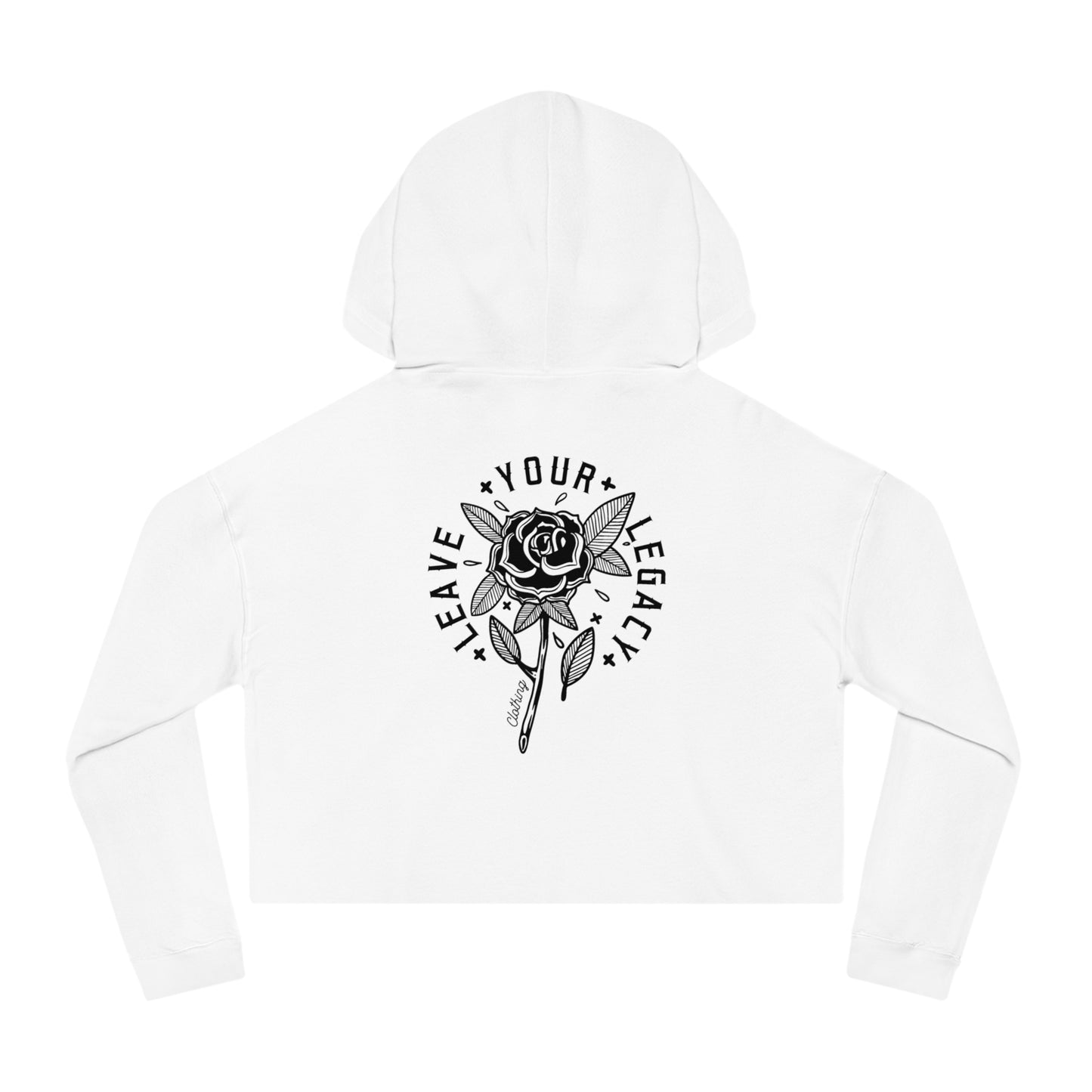 Women's 'Rose Stem' Cropped Hoodie