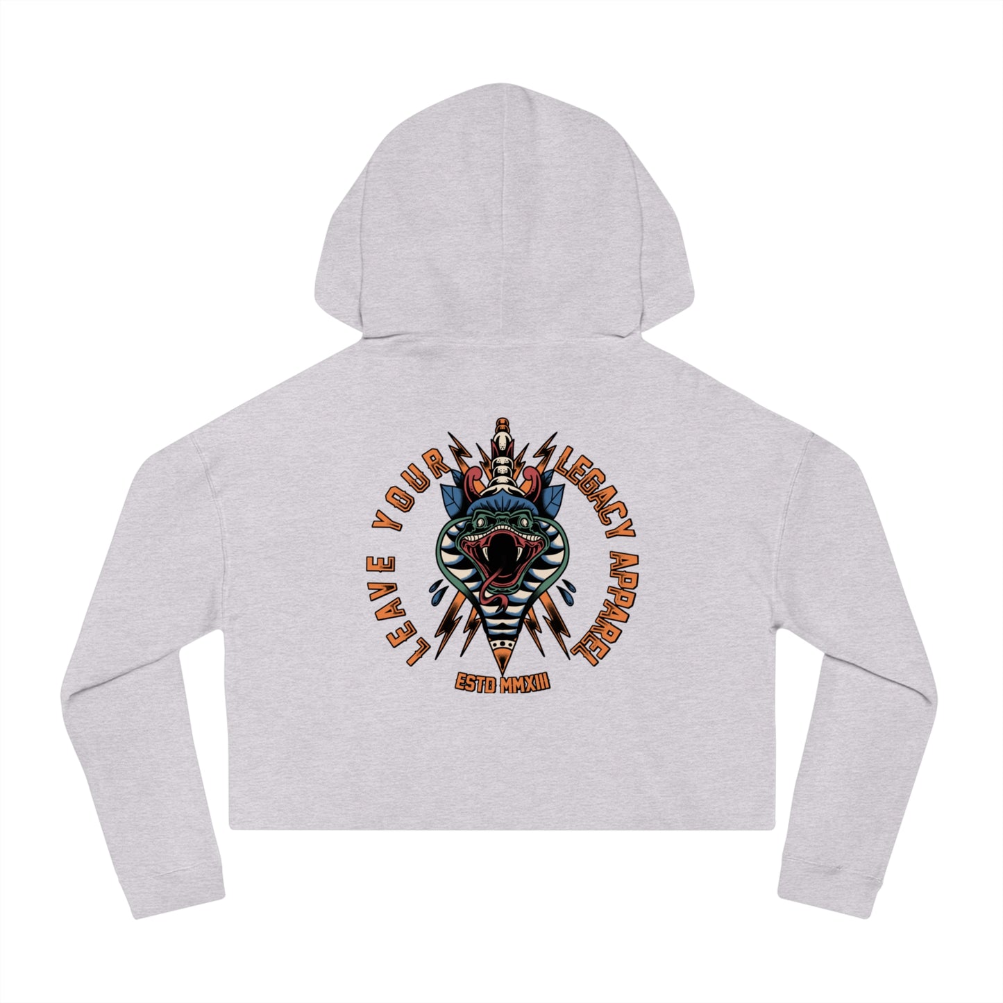 Women's 'Traditional Snake' Cropped Hoodie