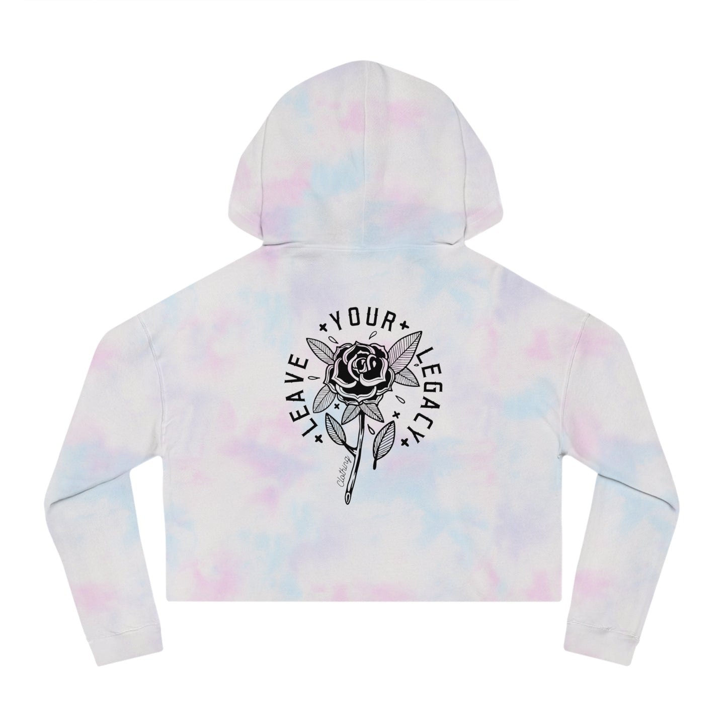 Women's 'Rose Stem' Cropped Hoodie