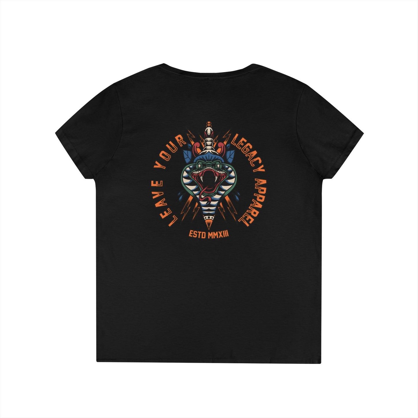 Women's 'Traditional Snake' V-Neck T-Shirt