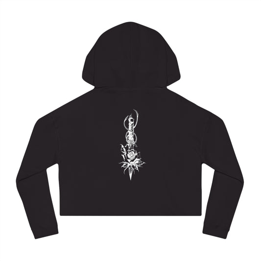 Women's 'Rose & Dagger' Cropped Hoodie