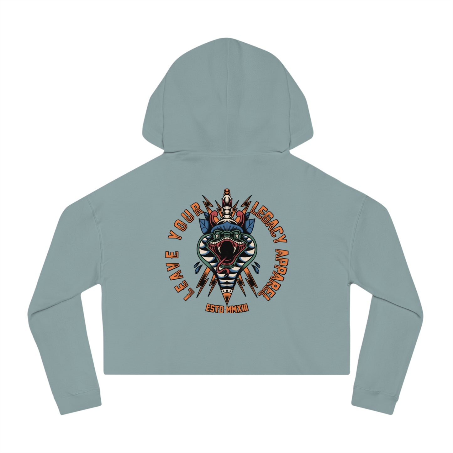 Women's 'Traditional Snake' Cropped Hoodie