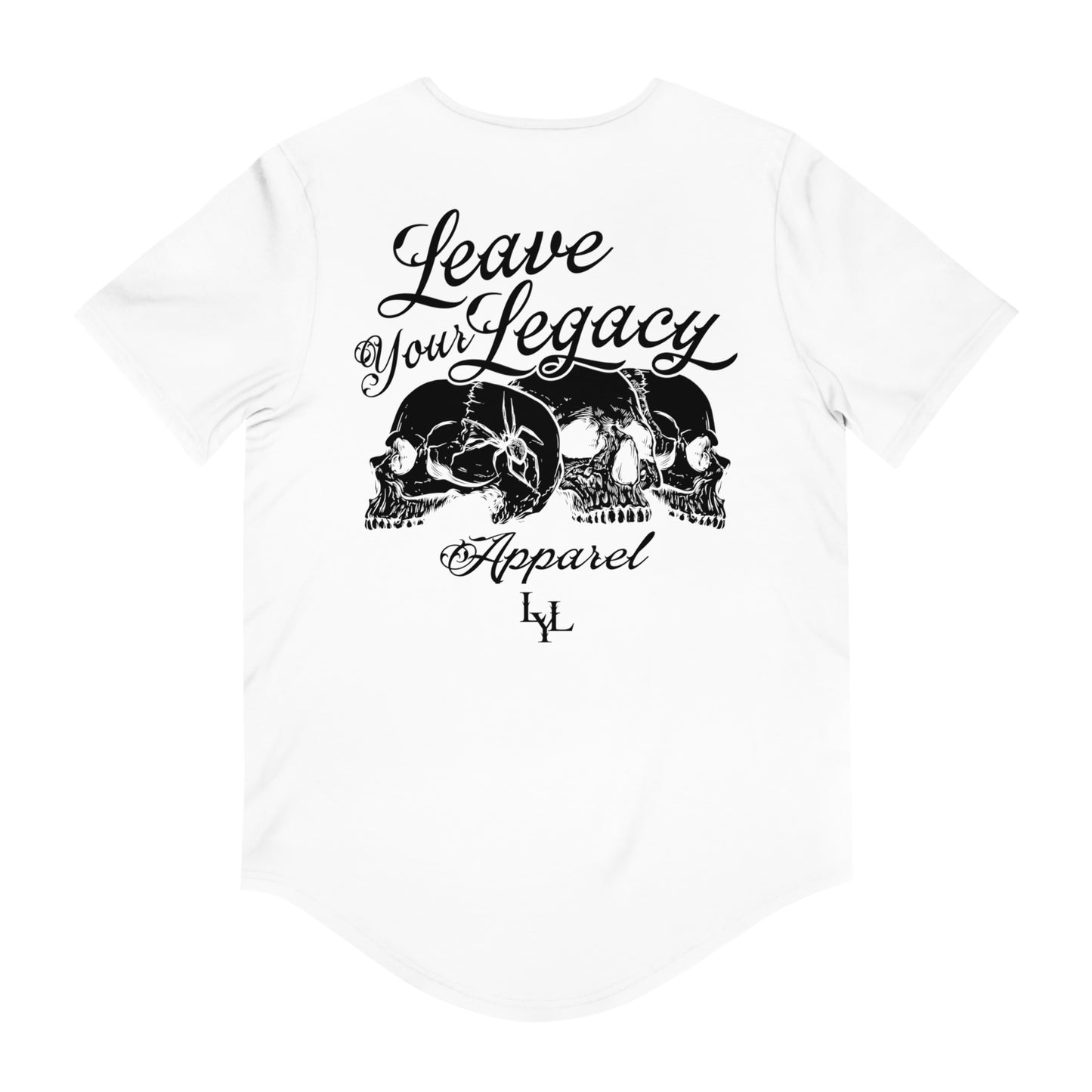 Men's 'Distorted Skull' Curved Hem Long Tee