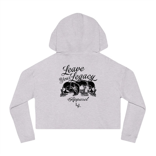 Women's 'Distorted Skull' Cropped Hoodie