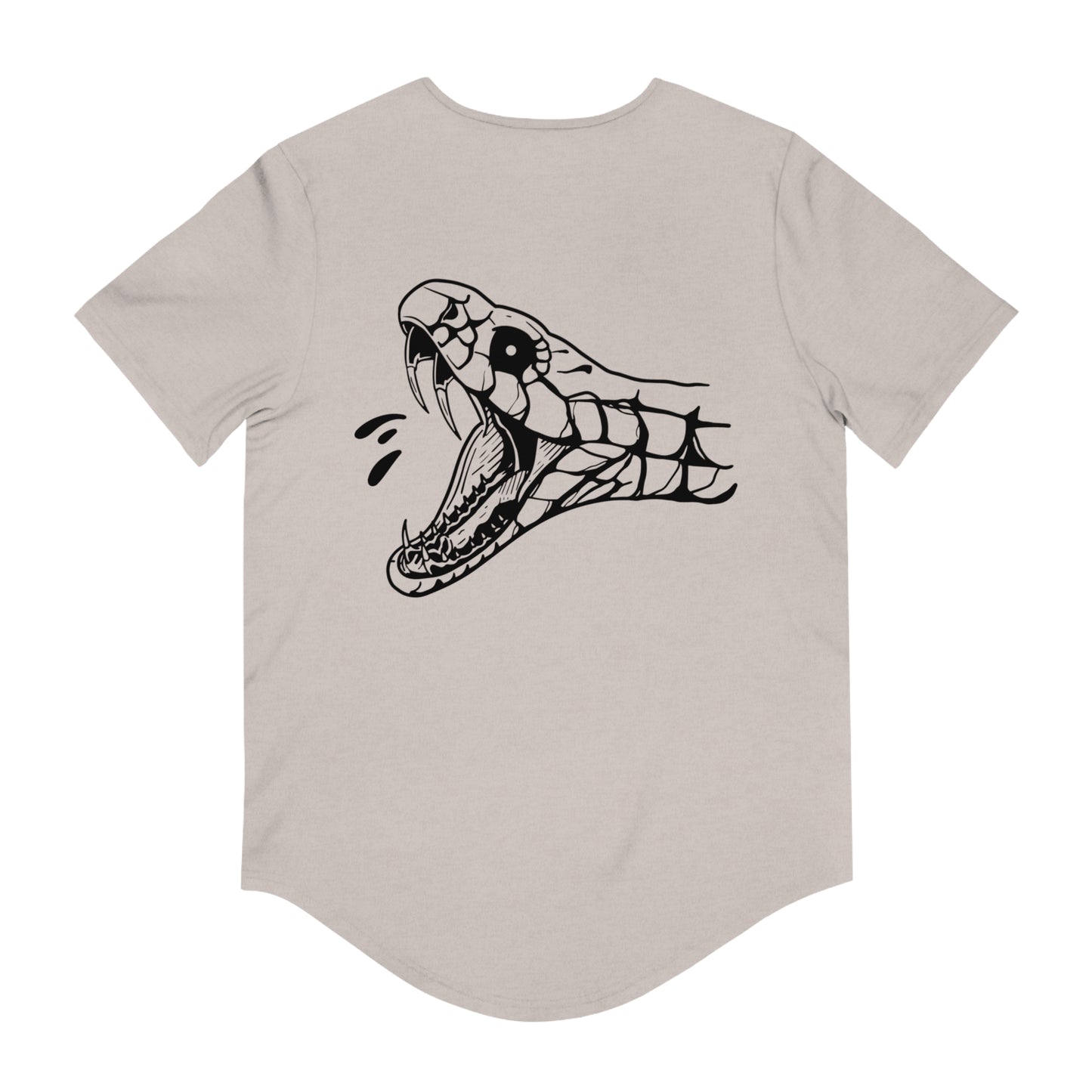 Men's 'Snake Head' Curved Hem Long Tee