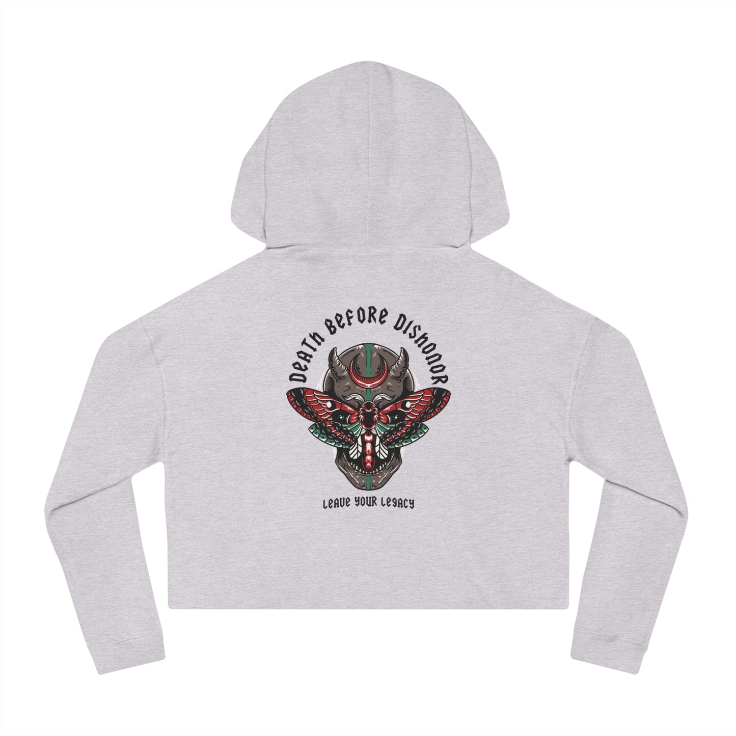 Women's 'Death Before Dishonor' Cropped Hoodie