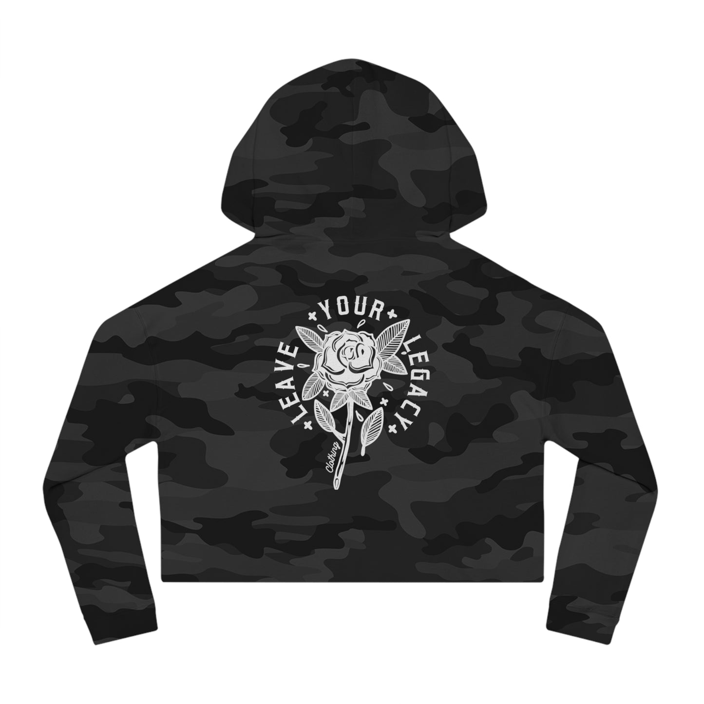 Women's 'Rose Stem' Cropped Hoodie