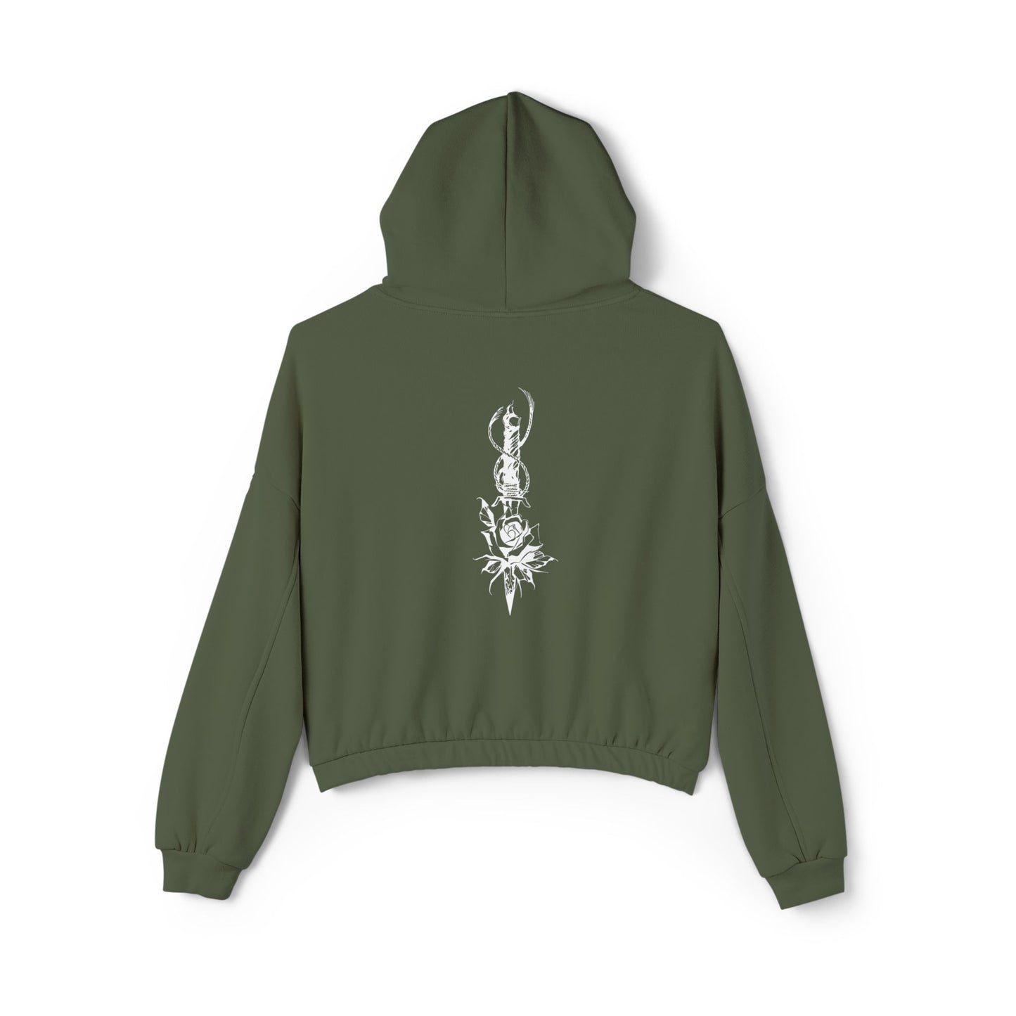 Women's 'Rose and Dagger' Cinched Bottom Hoodie