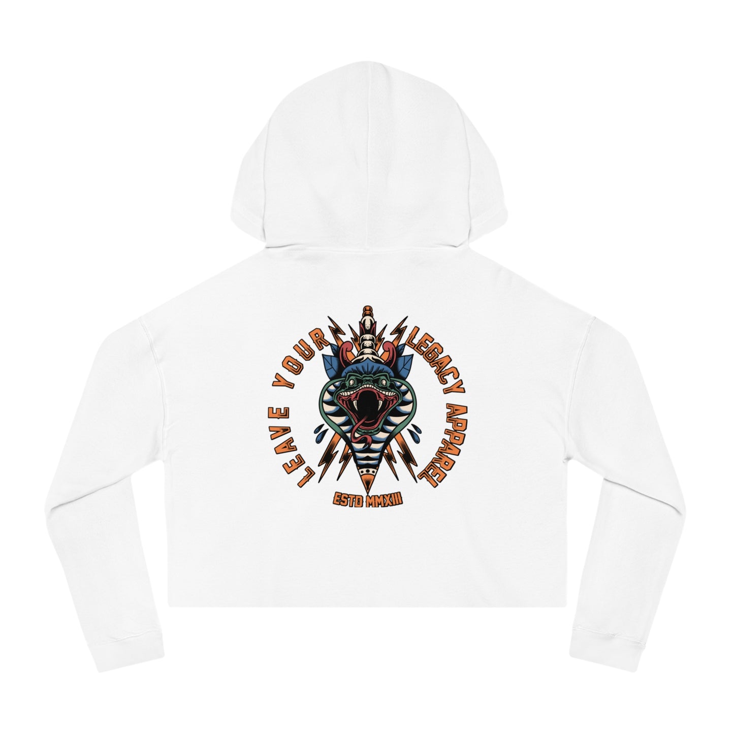 Women's 'Traditional Snake' Cropped Hoodie