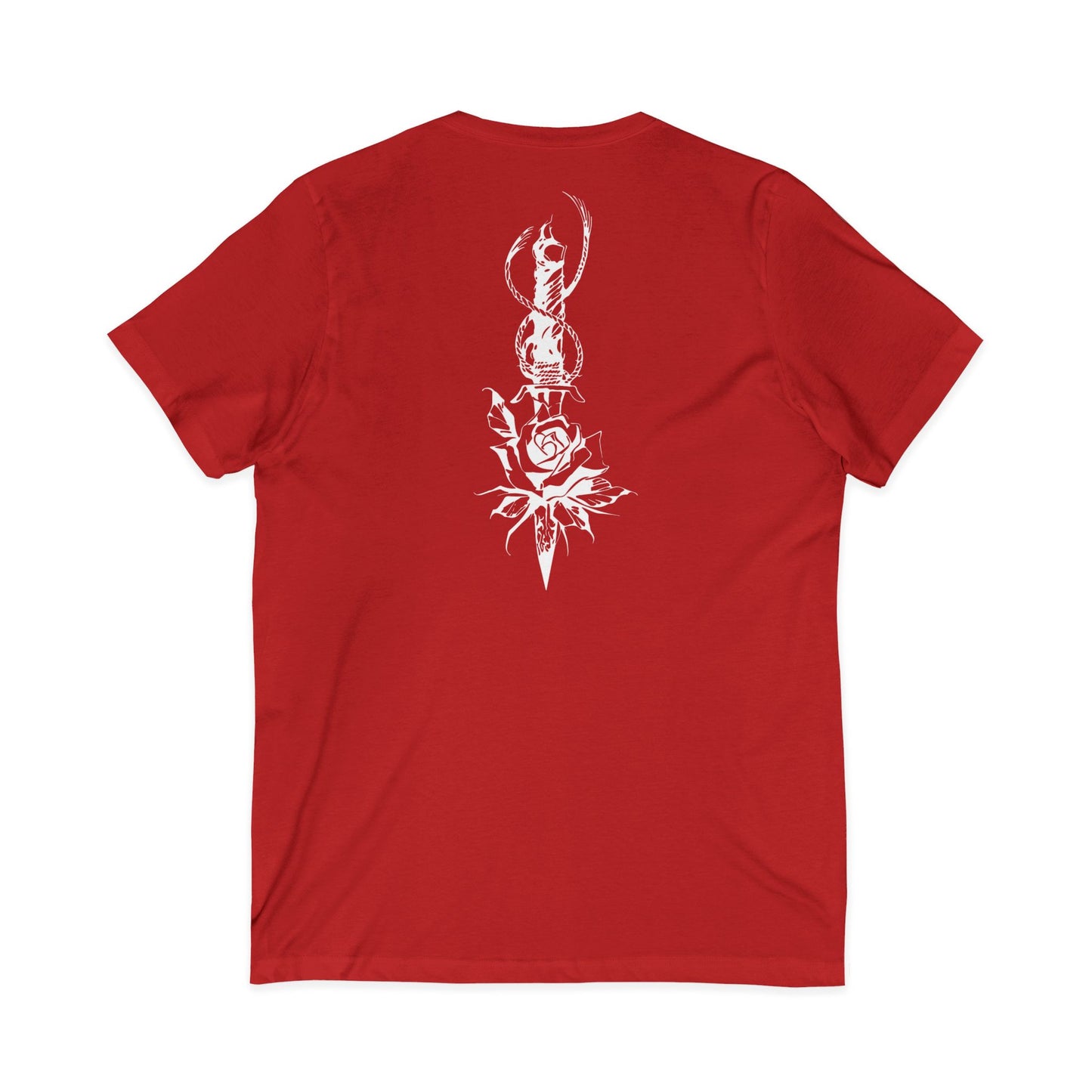 Men's 'Rose & Dagger' V-Neck T-Shirt