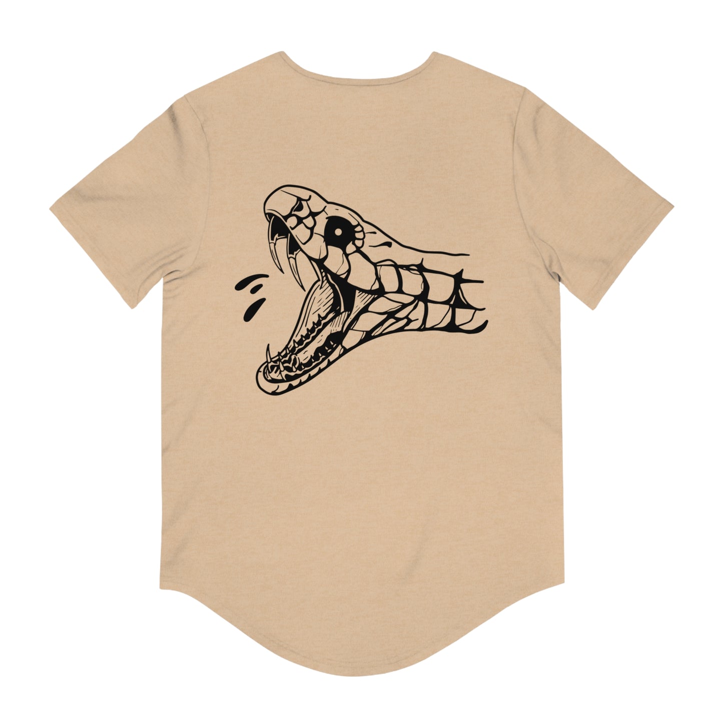 Men's 'Snake Head' Curved Hem Long Tee