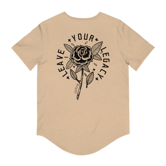 Men's 'Rose Stem' Curved Hem Long Tee