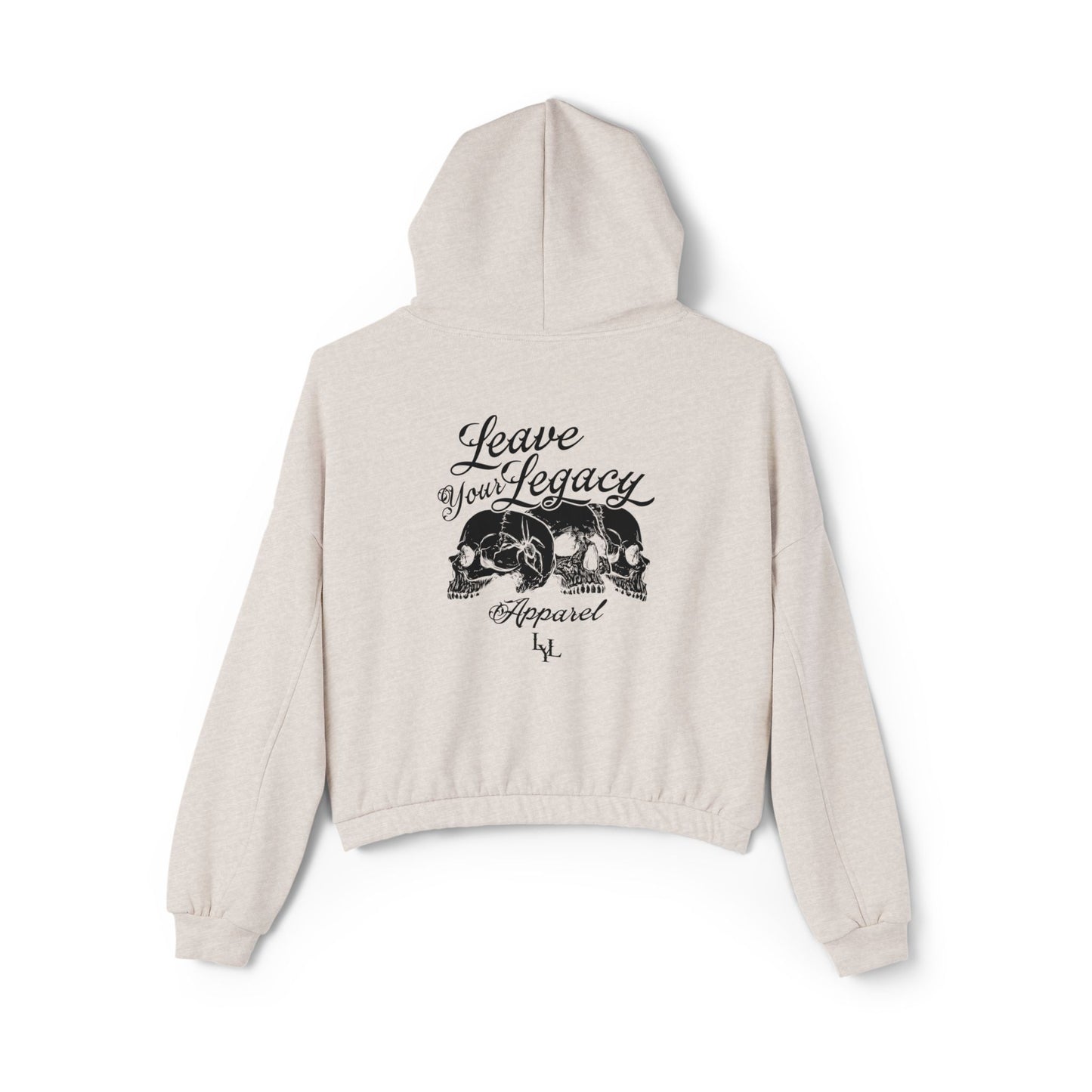 Women's 'Distorted Skull' Cinched Bottom Hoodie