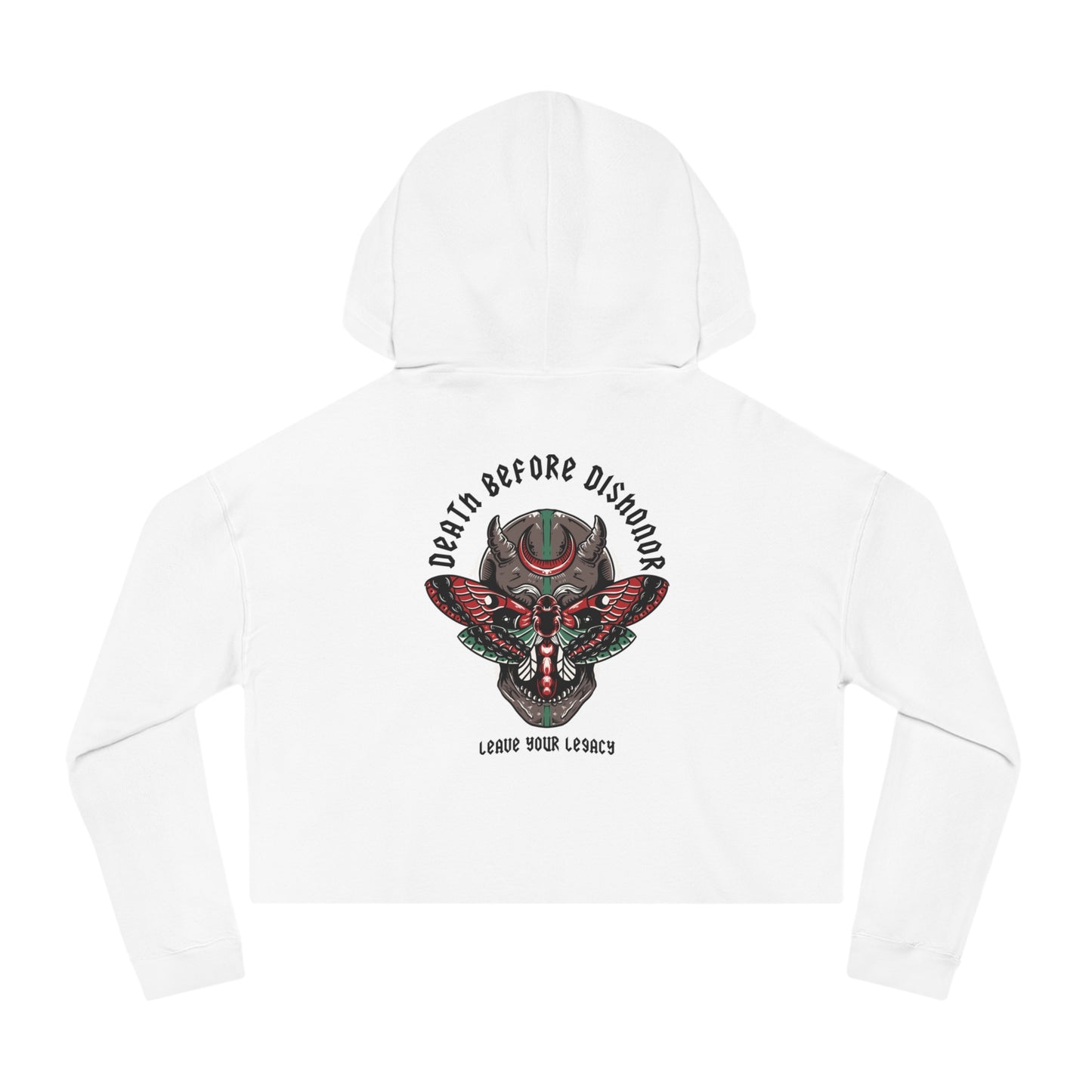 Women's 'Death Before Dishonor' Cropped Hoodie