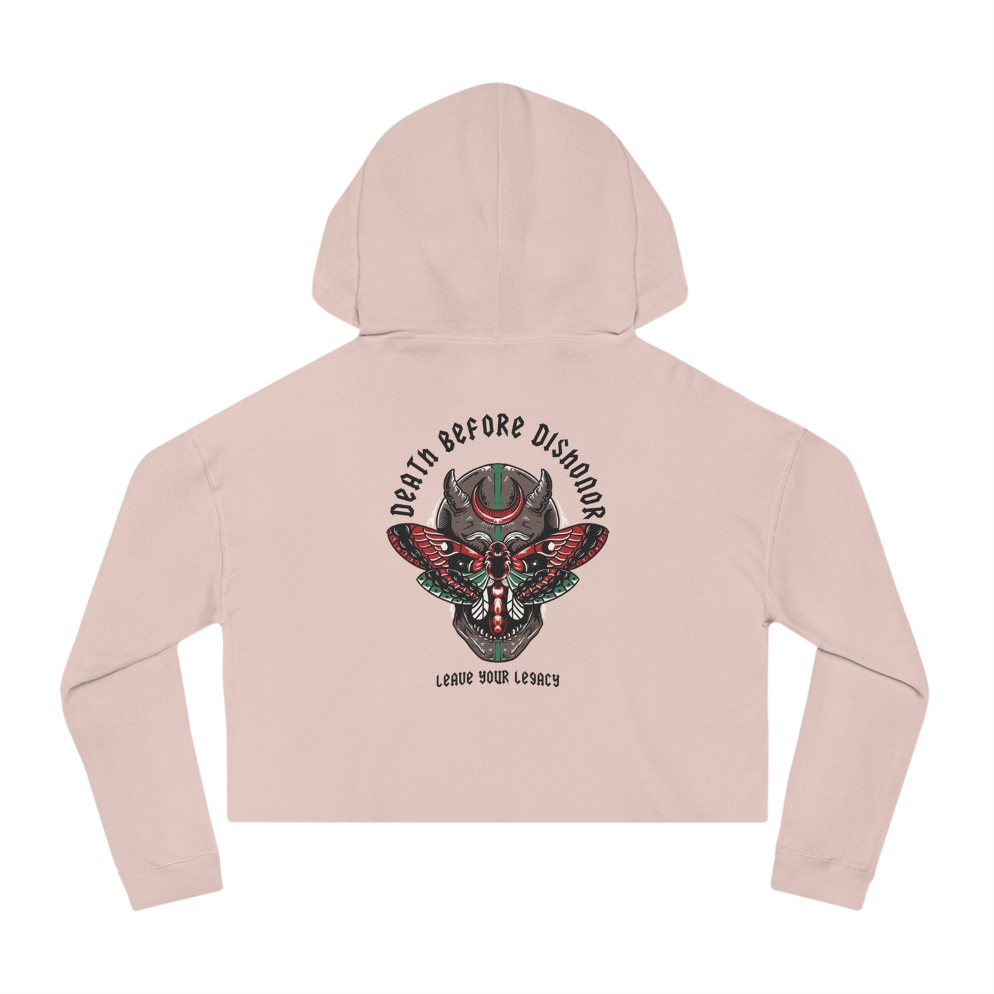 Women's 'Death Before Dishonor' Cropped Hoodie