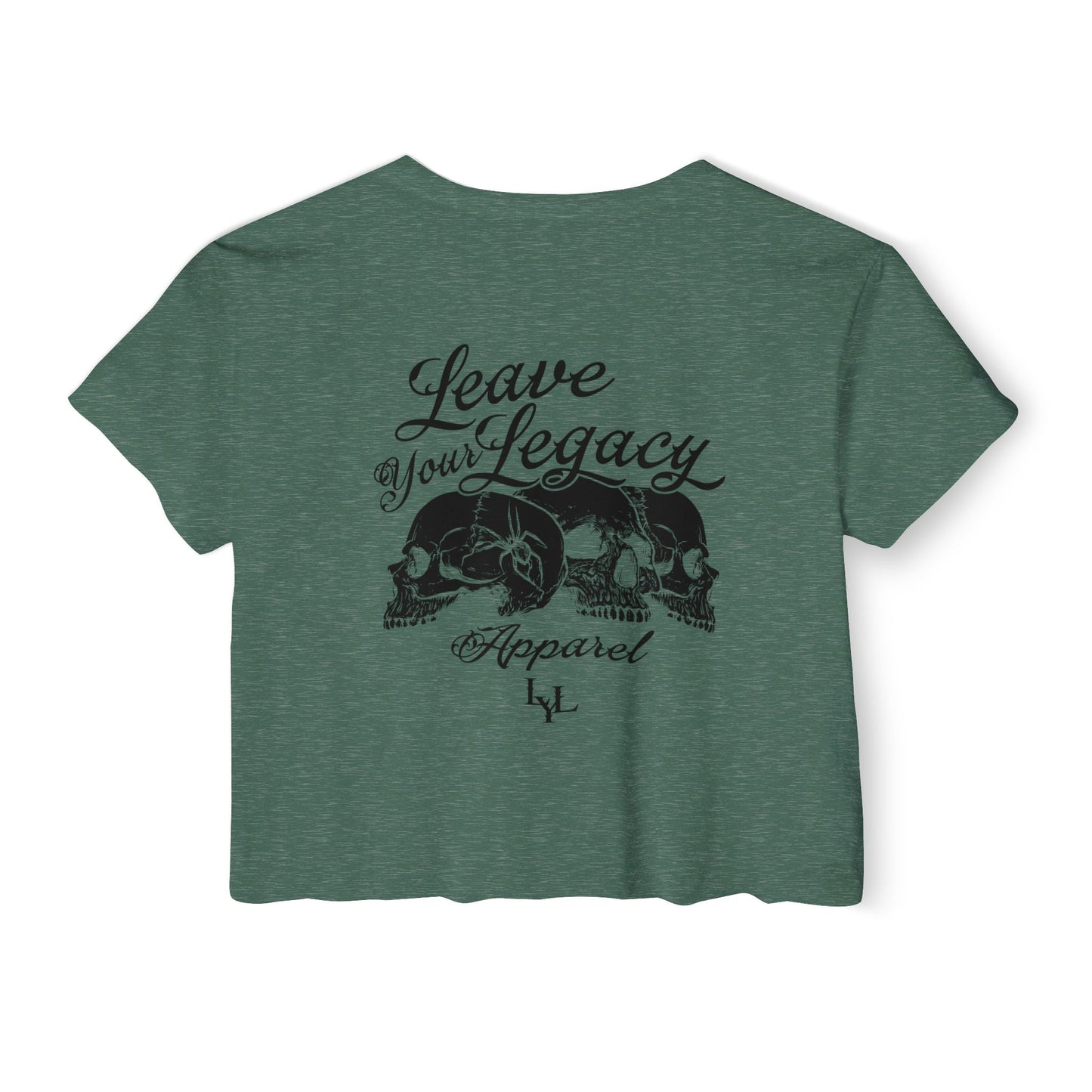 Women's 'Distorted Skull' Crop Top