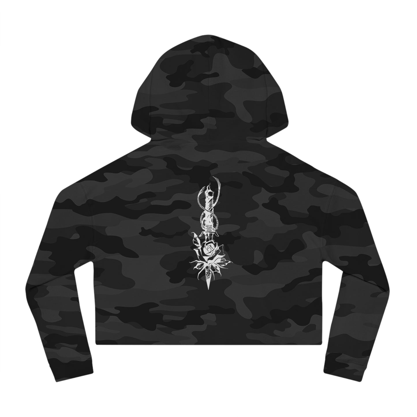 Women's 'Rose & Dagger' Cropped Hoodie