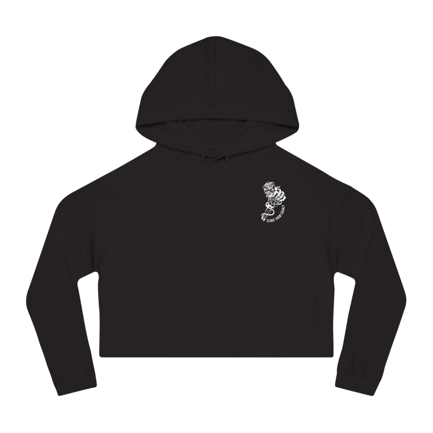 Women's 'Skull Hand' Cropped Hoodie