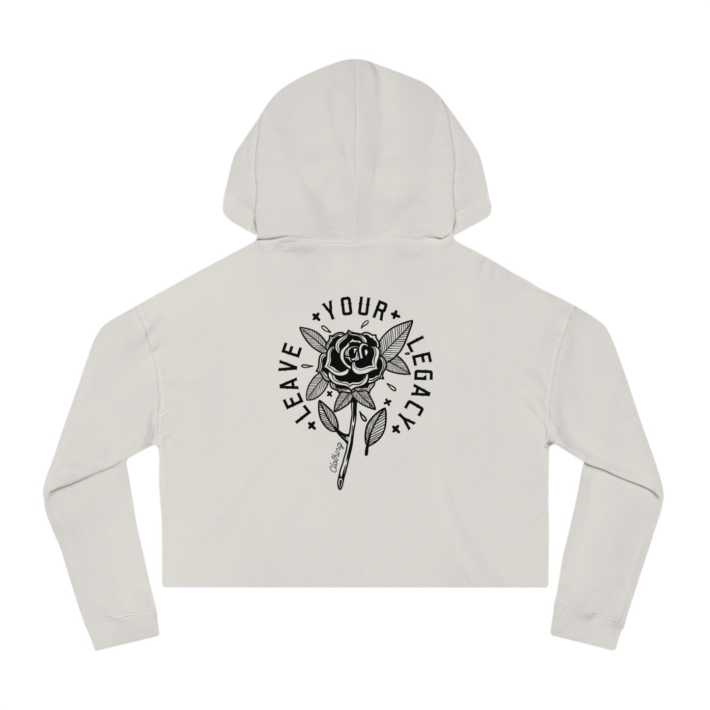 Women's 'Rose Stem' Cropped Hoodie