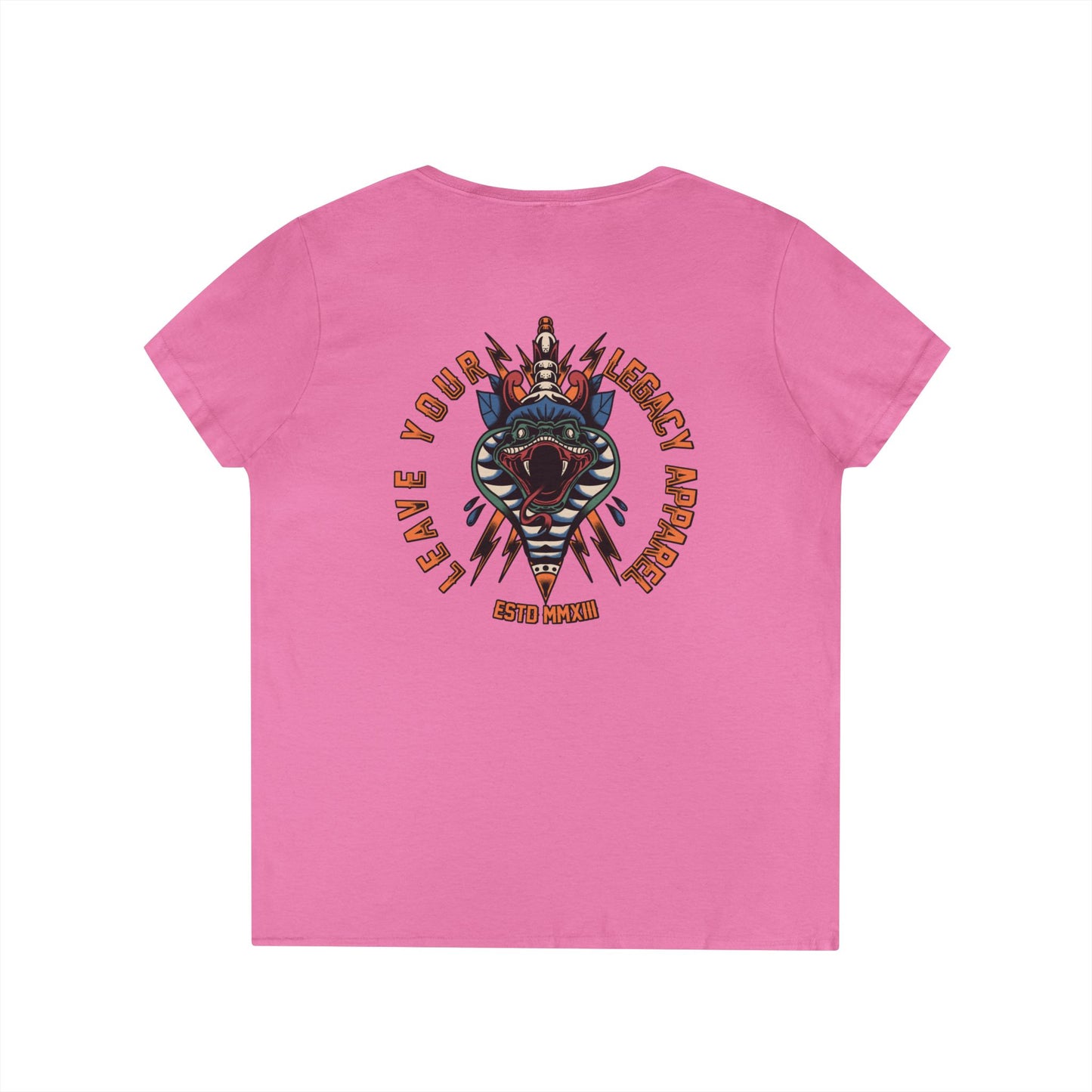 Women's 'Traditional Snake' V-Neck T-Shirt