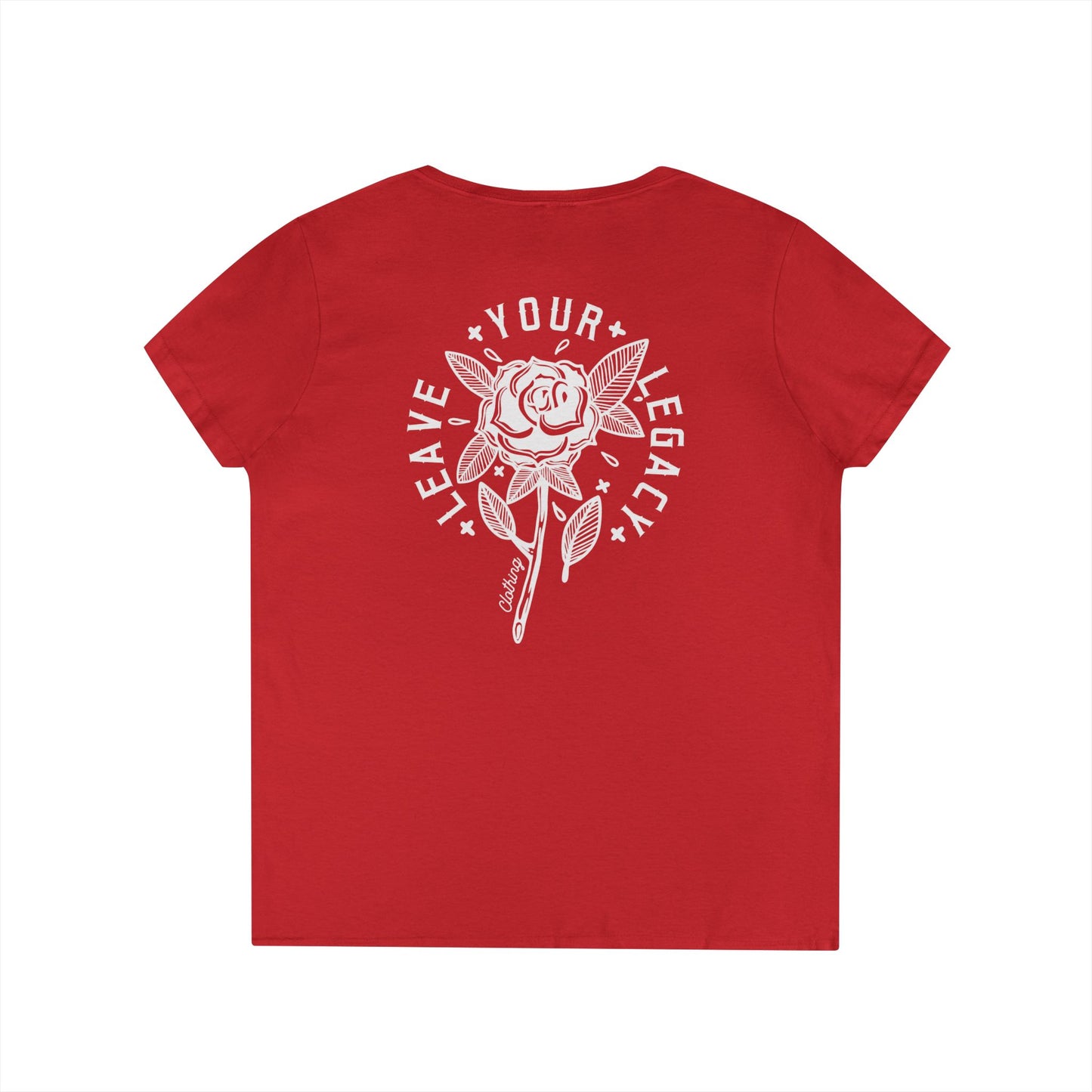 Women's 'Rose Stem' V-Neck T-Shirt