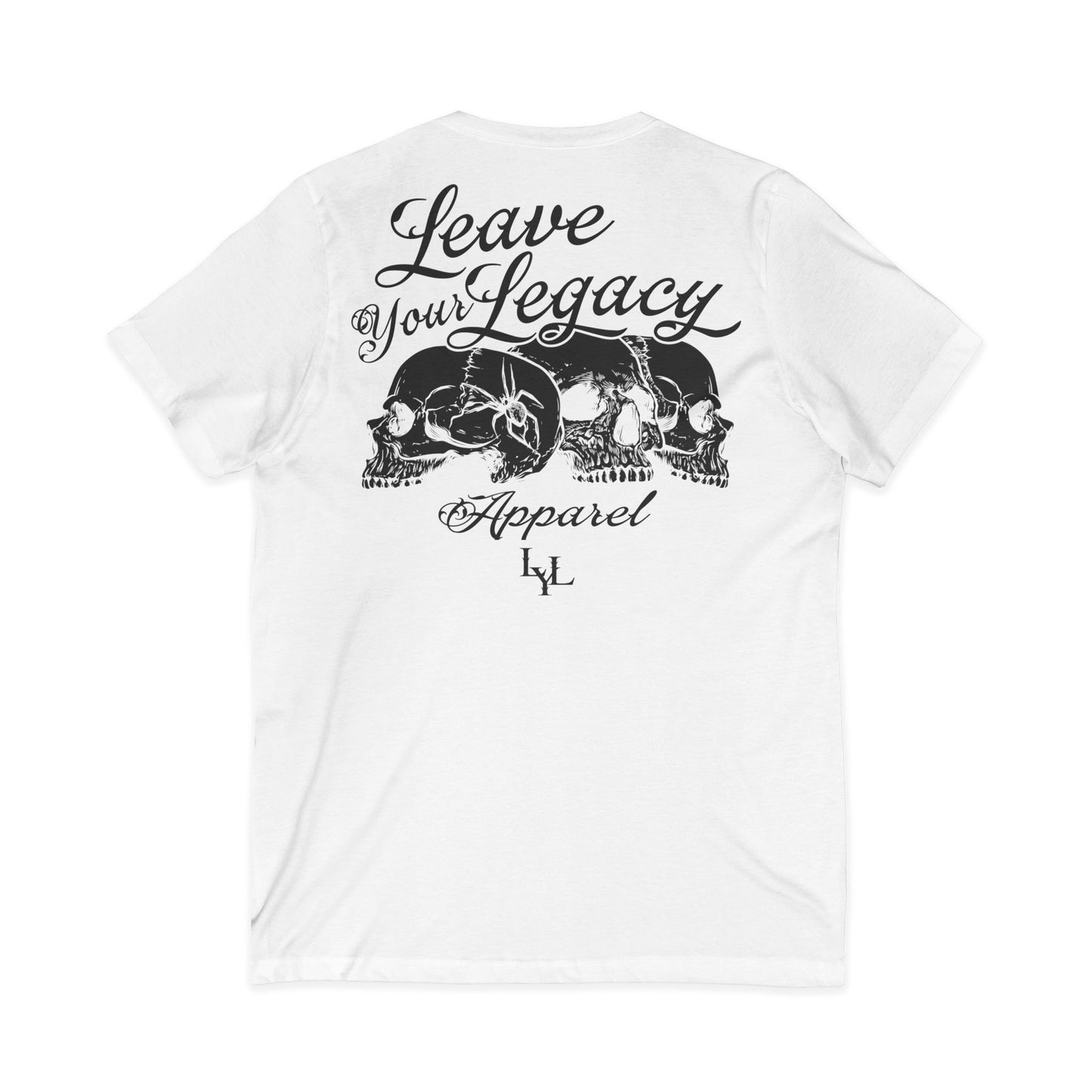 Men's 'Distorted Skull' V-Neck T-Shirt