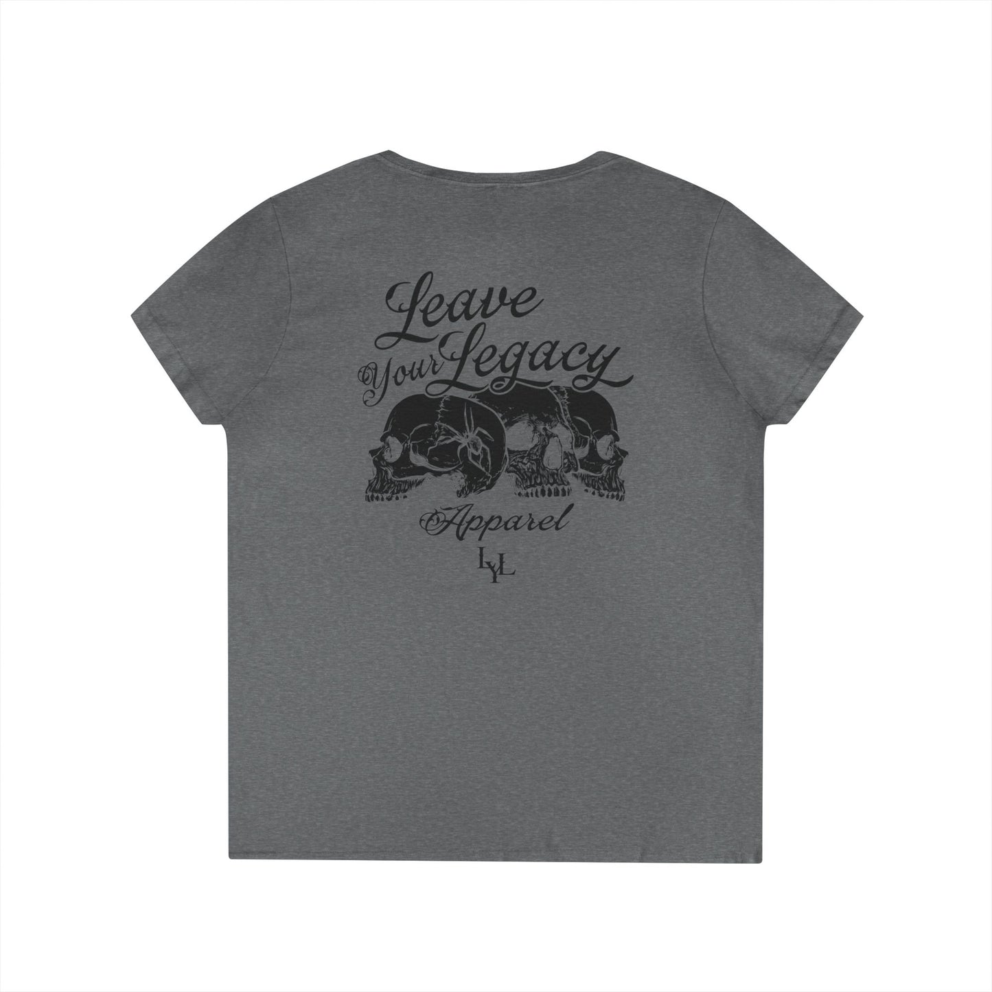 Women's 'Distorted Skull' V-Neck T-Shirt