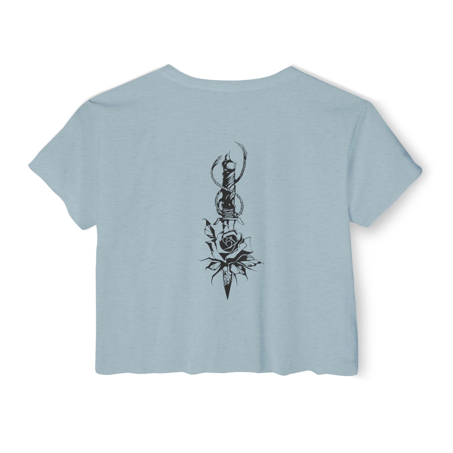 Women's 'Rose & Dagger' Crop Top