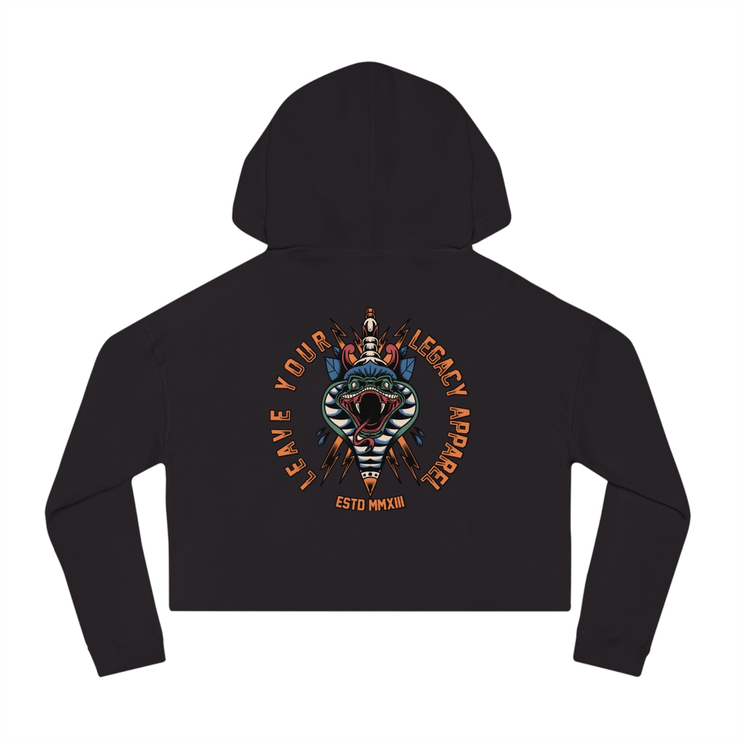 Women's 'Traditional Snake' Cropped Hoodie