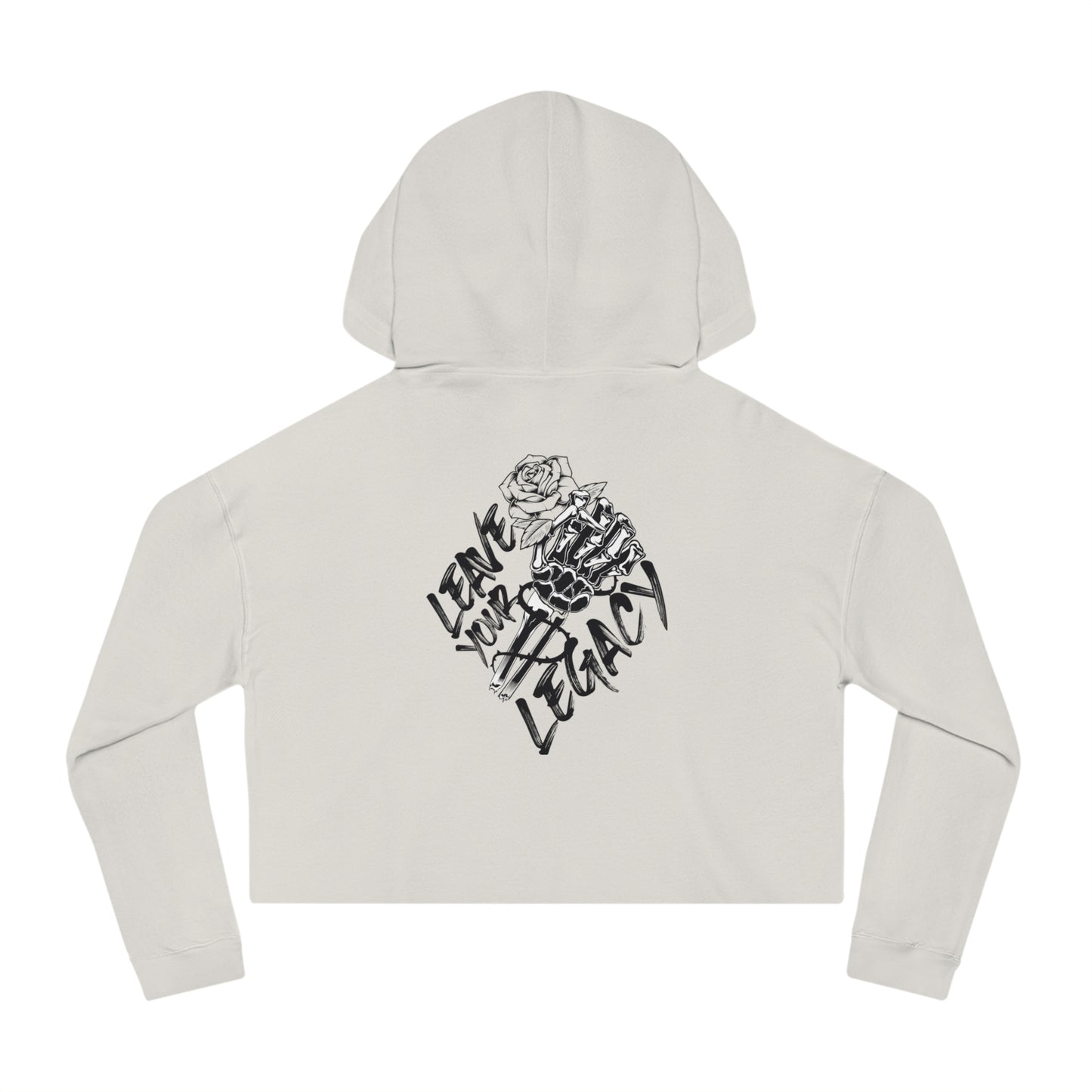 Women's 'Skull Hand' Cropped Hoodie