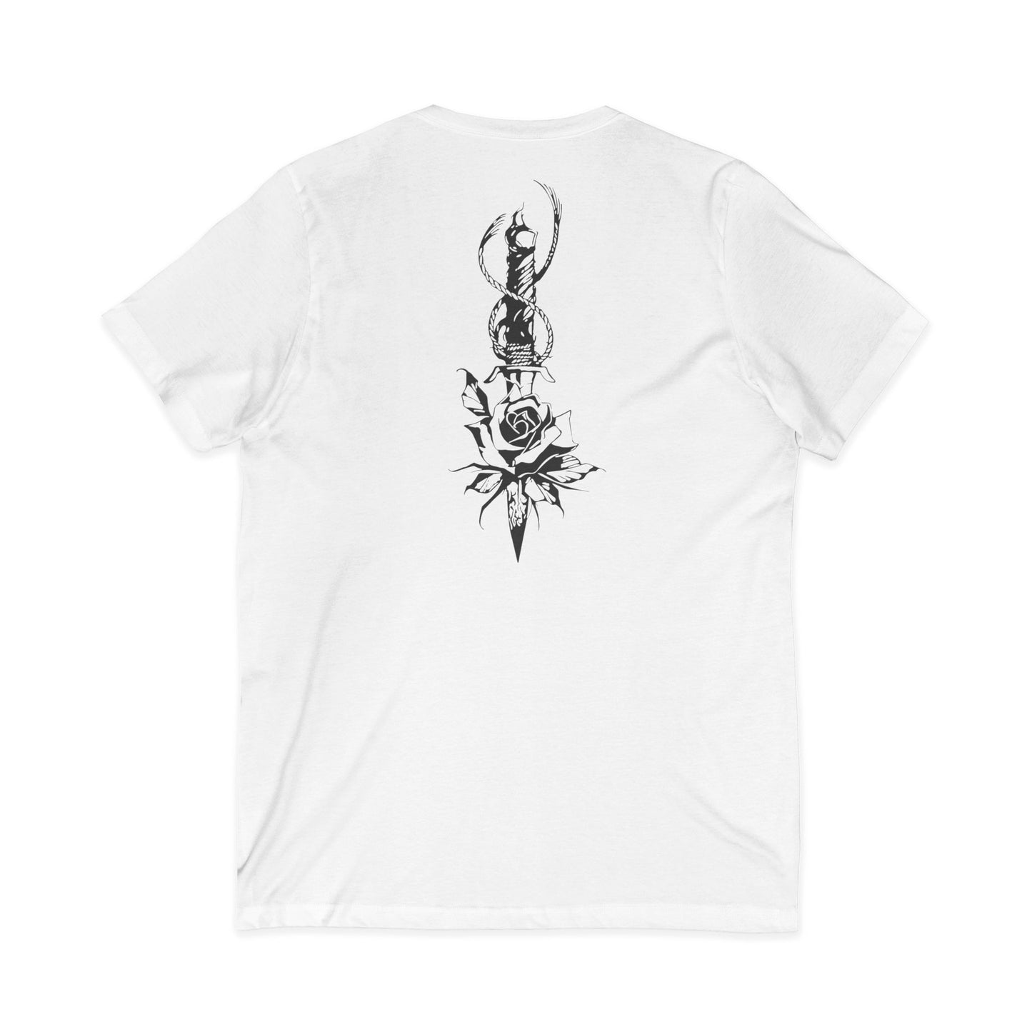 Men's 'Rose & Dagger' V-Neck T-Shirt