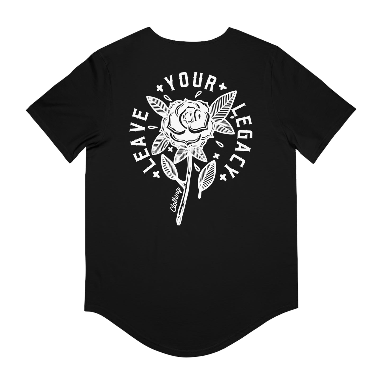 Men's 'Rose Stem' Curved Hem Long Tee