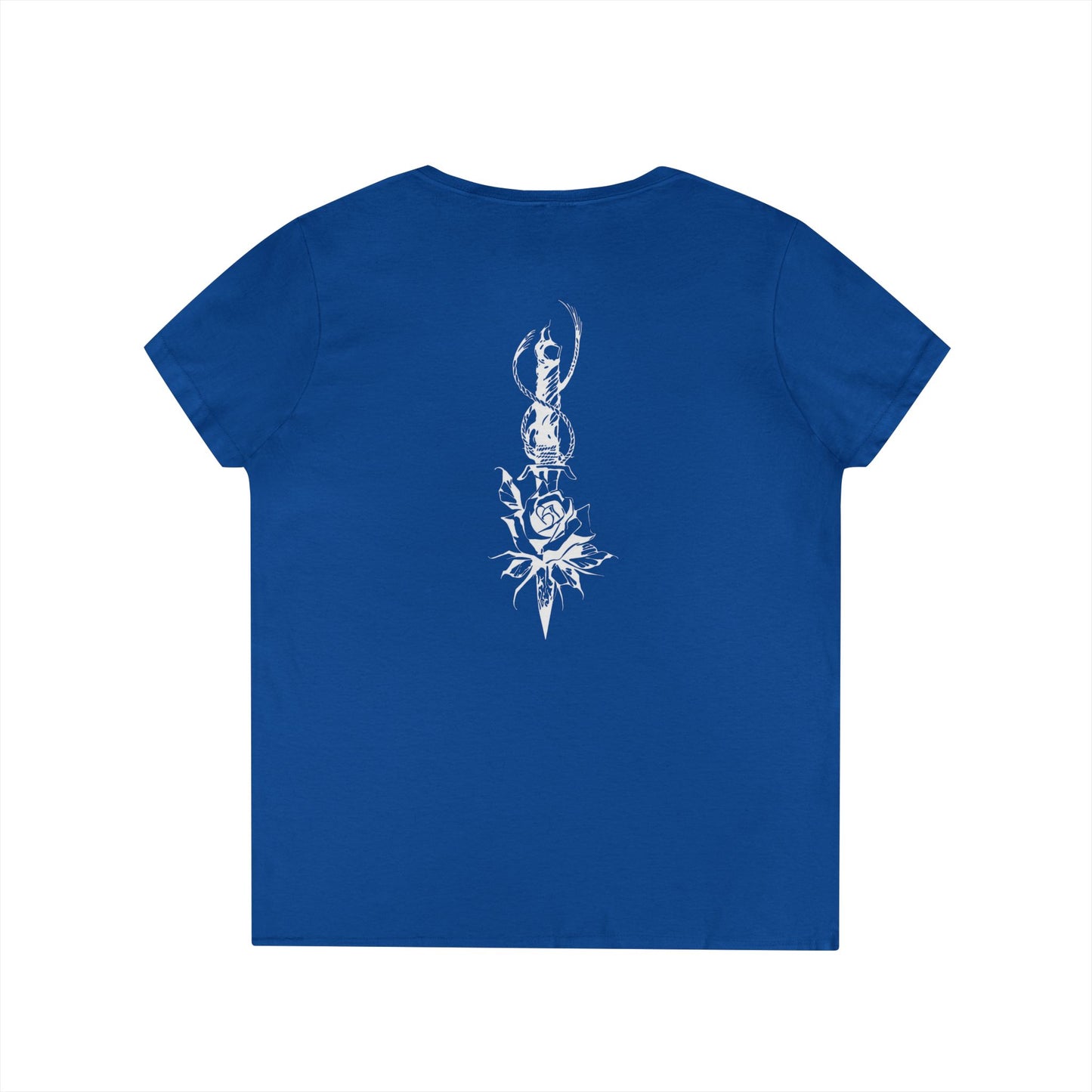 Women's 'Rose & Dagger' V-Neck T-Shirt
