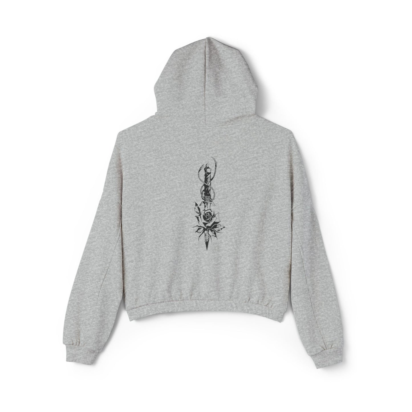 Women's 'Rose and Dagger' Cinched Bottom Hoodie
