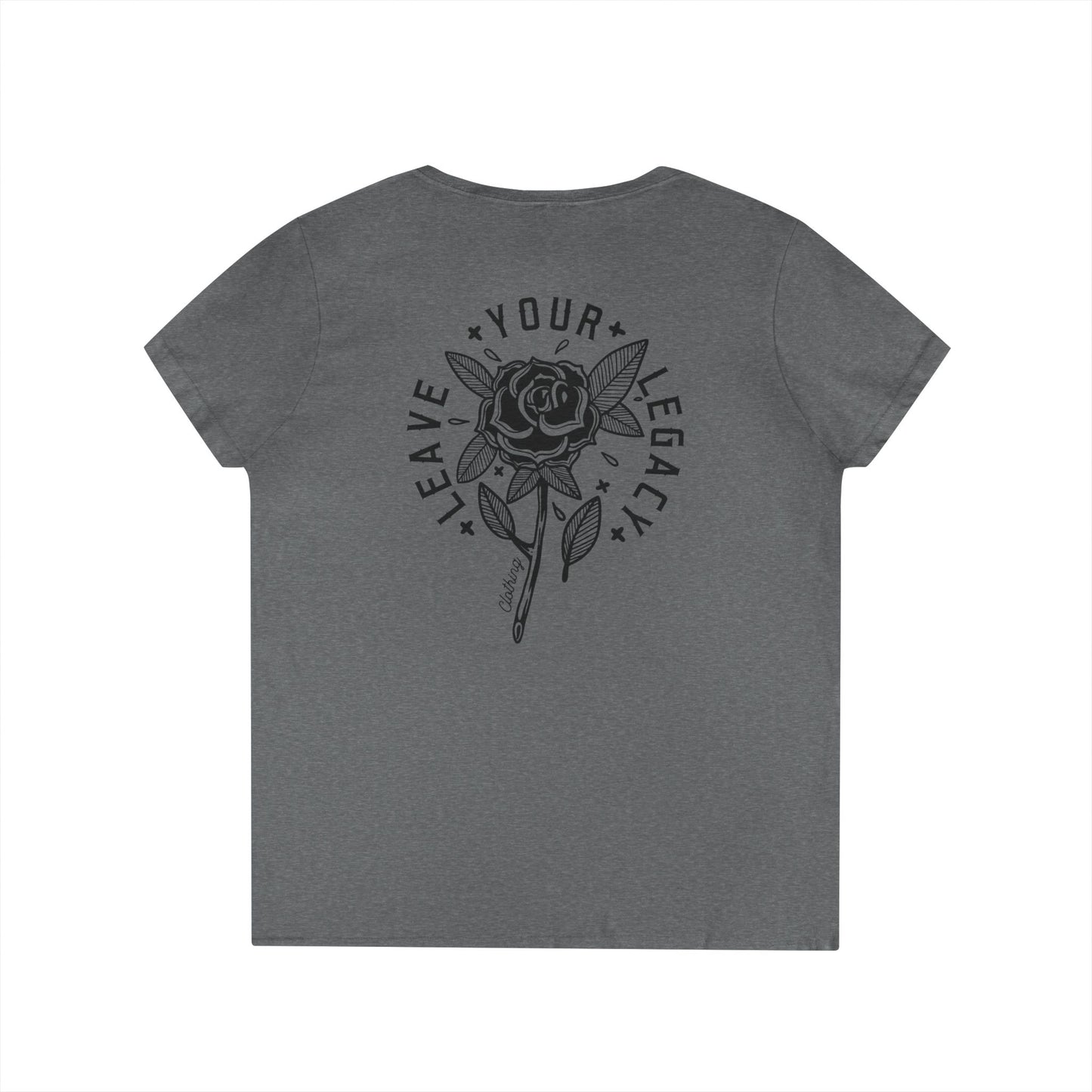 Women's 'Rose Stem' V-Neck T-Shirt