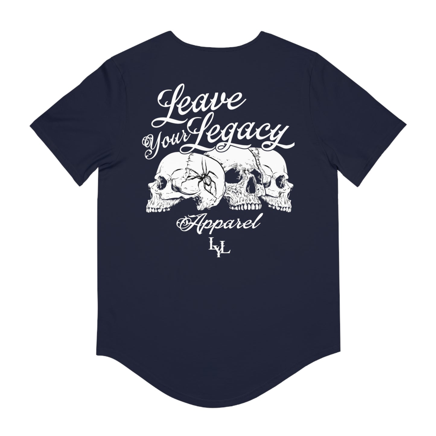 Men's 'Distorted Skull' Curved Hem Long Tee