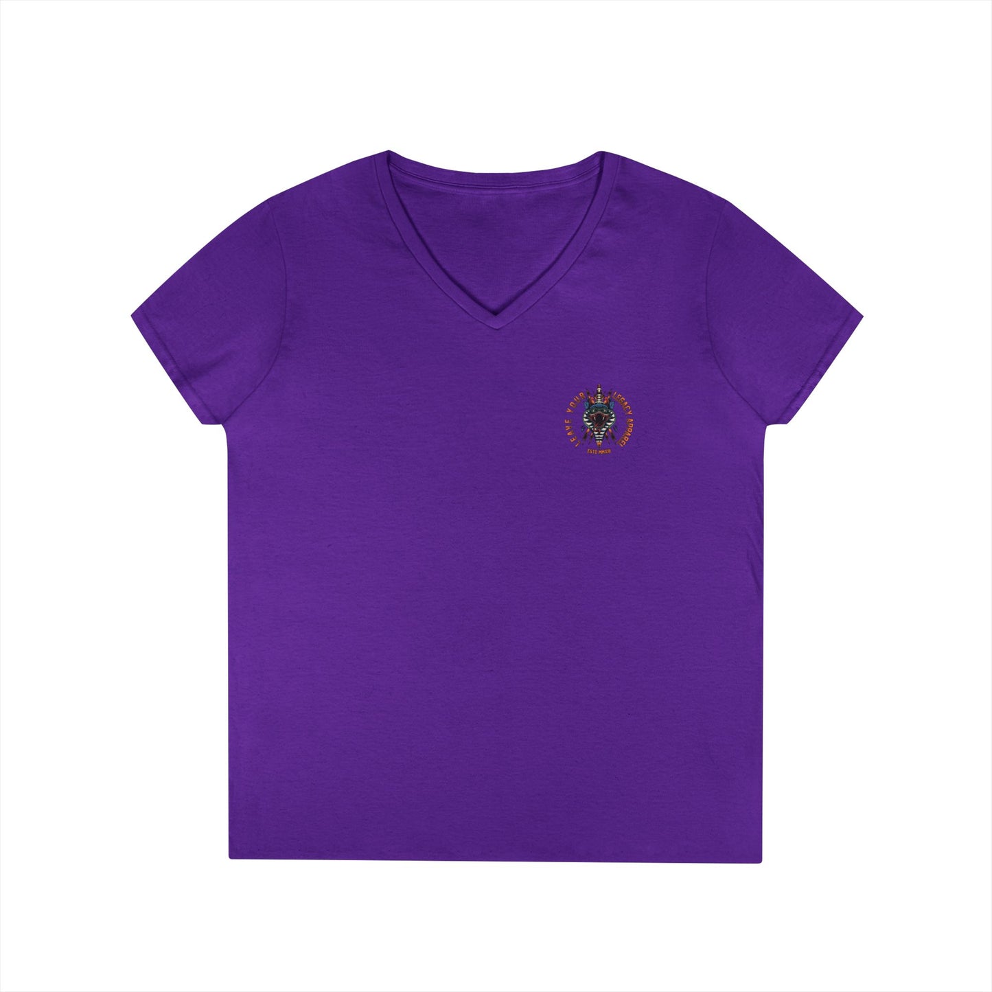 Women's 'Traditional Snake' V-Neck T-Shirt