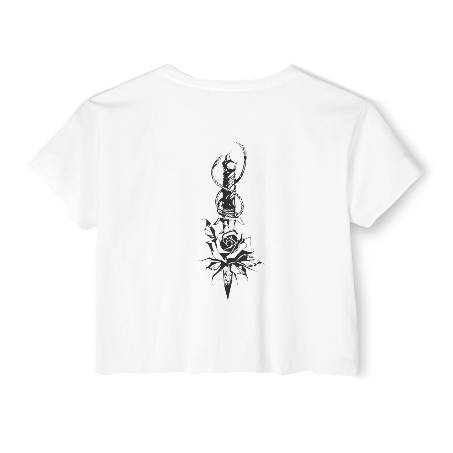 Women's 'Rose & Dagger' Crop Top