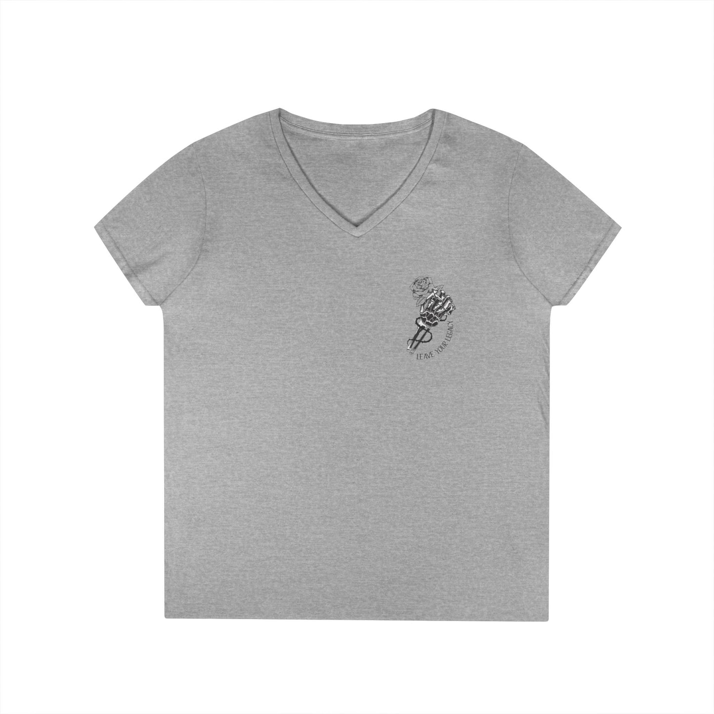 Women's 'Skull Hand' V-Neck T-Shirt