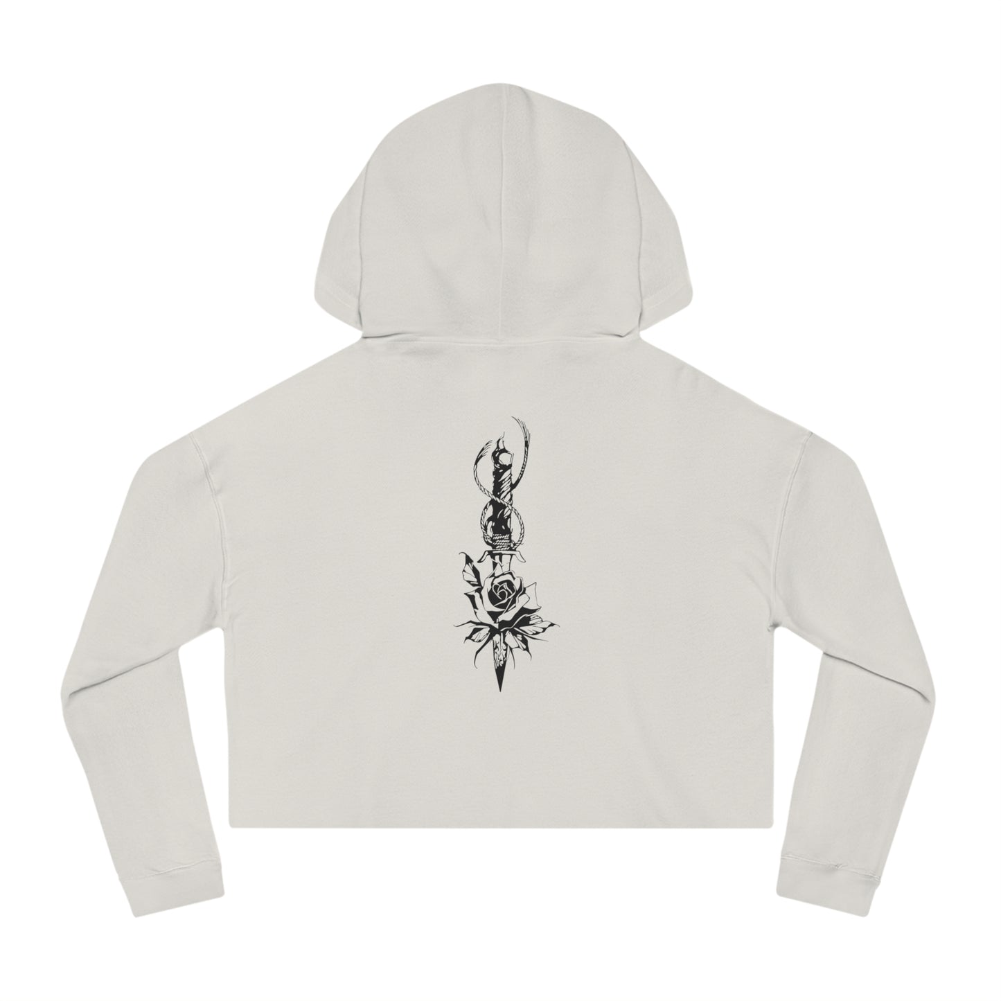 Women's 'Rose & Dagger' Cropped Hoodie