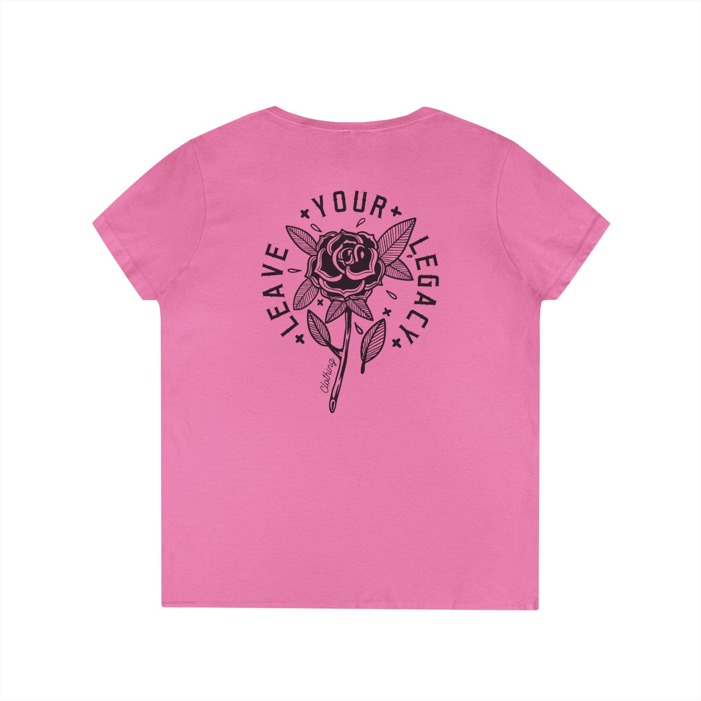Women's 'Rose Stem' V-Neck T-Shirt