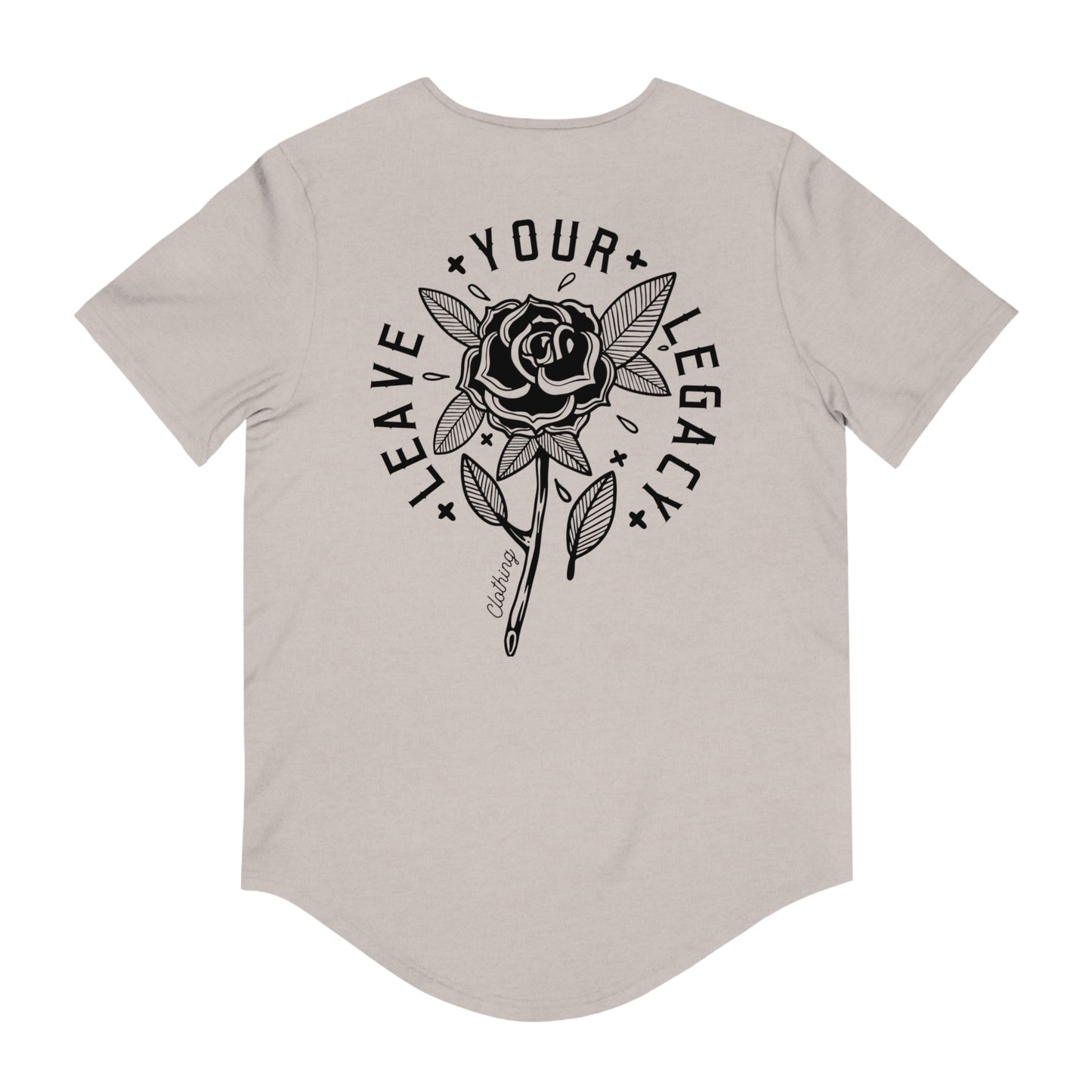 Men's 'Rose Stem' Curved Hem Long Tee