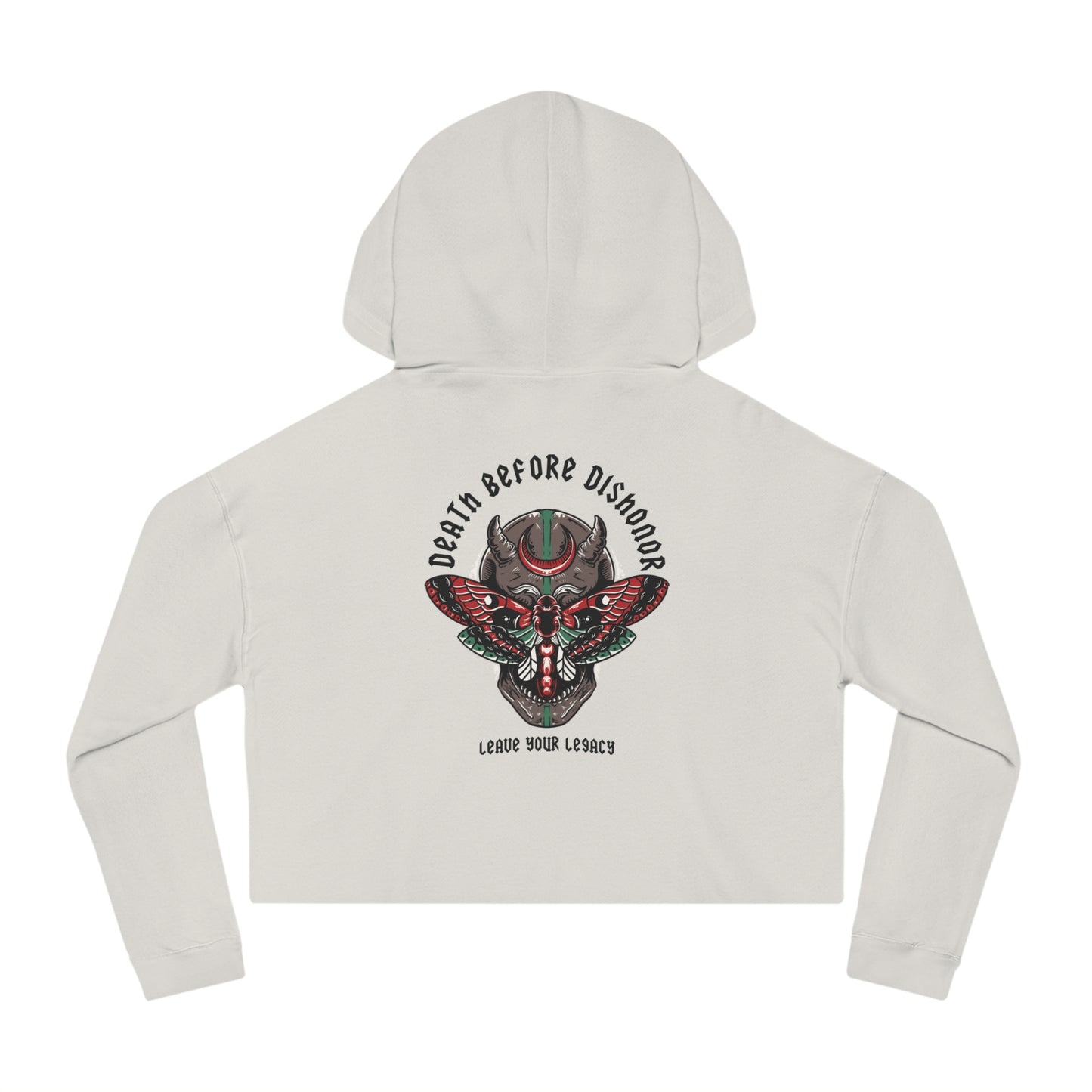 Women's 'Death Before Dishonor' Cropped Hoodie