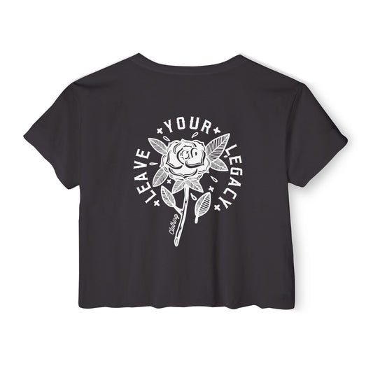 Women's 'Rose Stem' Crop Top